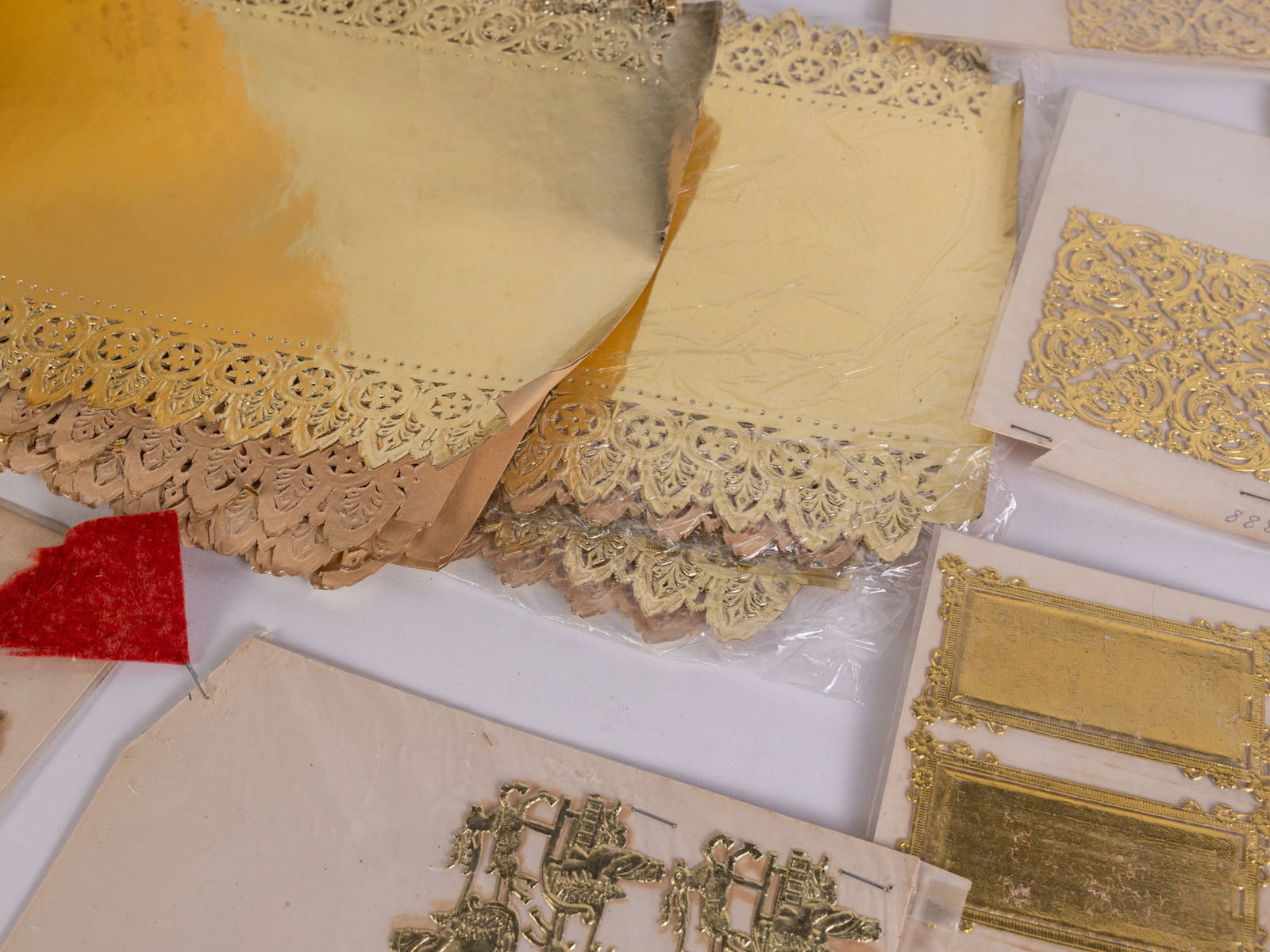 Vintage Gold Toned Die Cut Christmas Decorations - 5