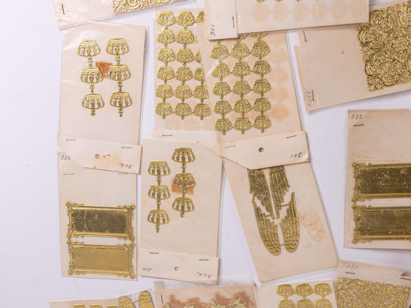 Vintage Gold Toned Die Cut Christmas Decorations - 8