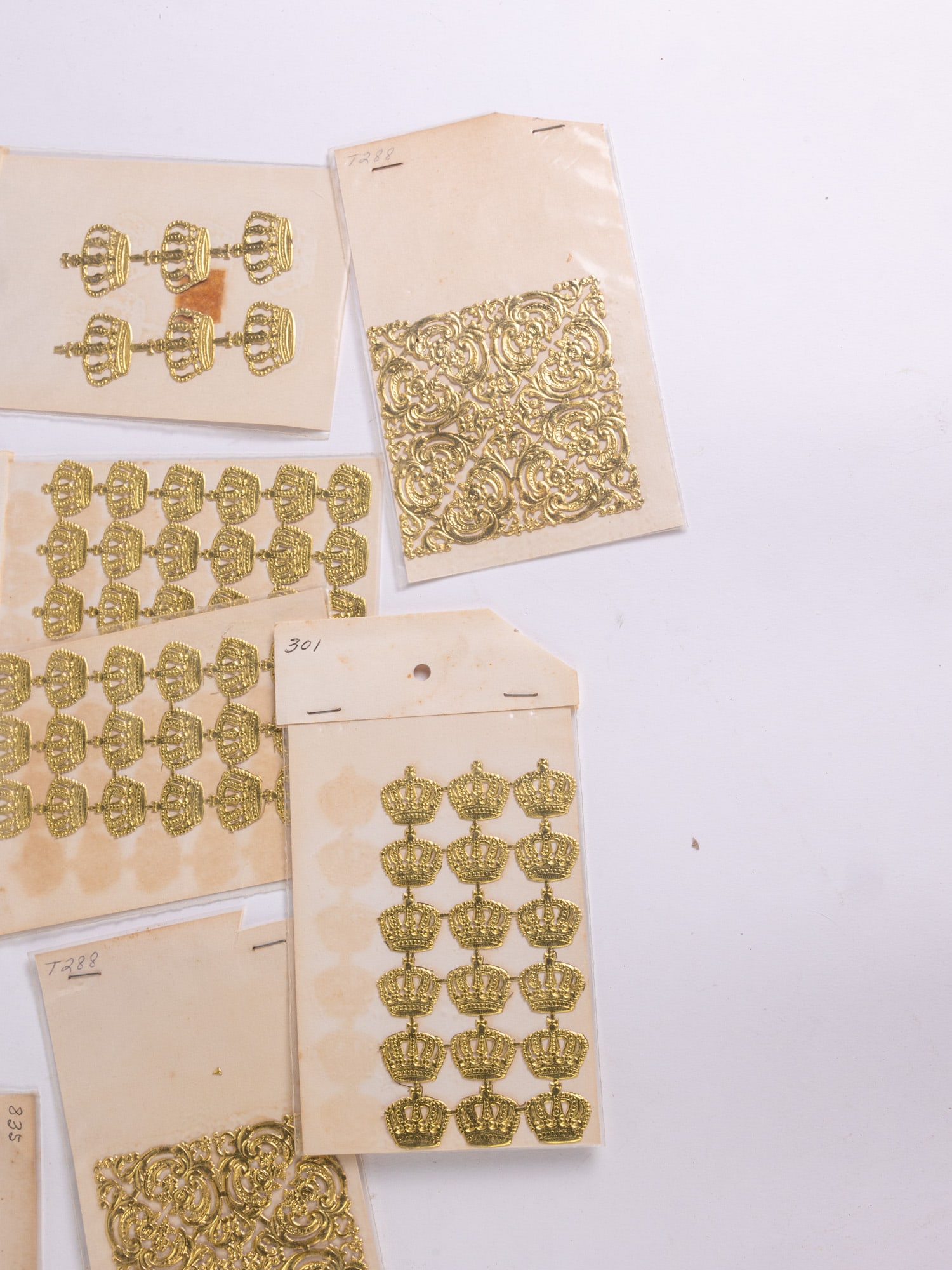 Vintage Gold Toned Die Cut Christmas Decorations - 9