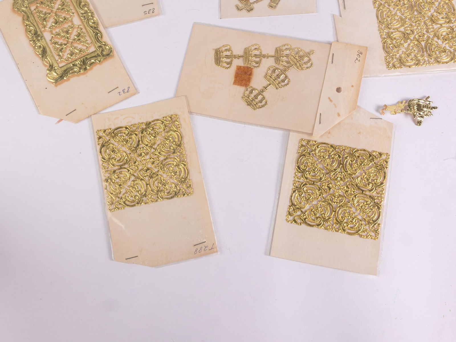 Vintage Gold Toned Die Cut Christmas Decorations - 9