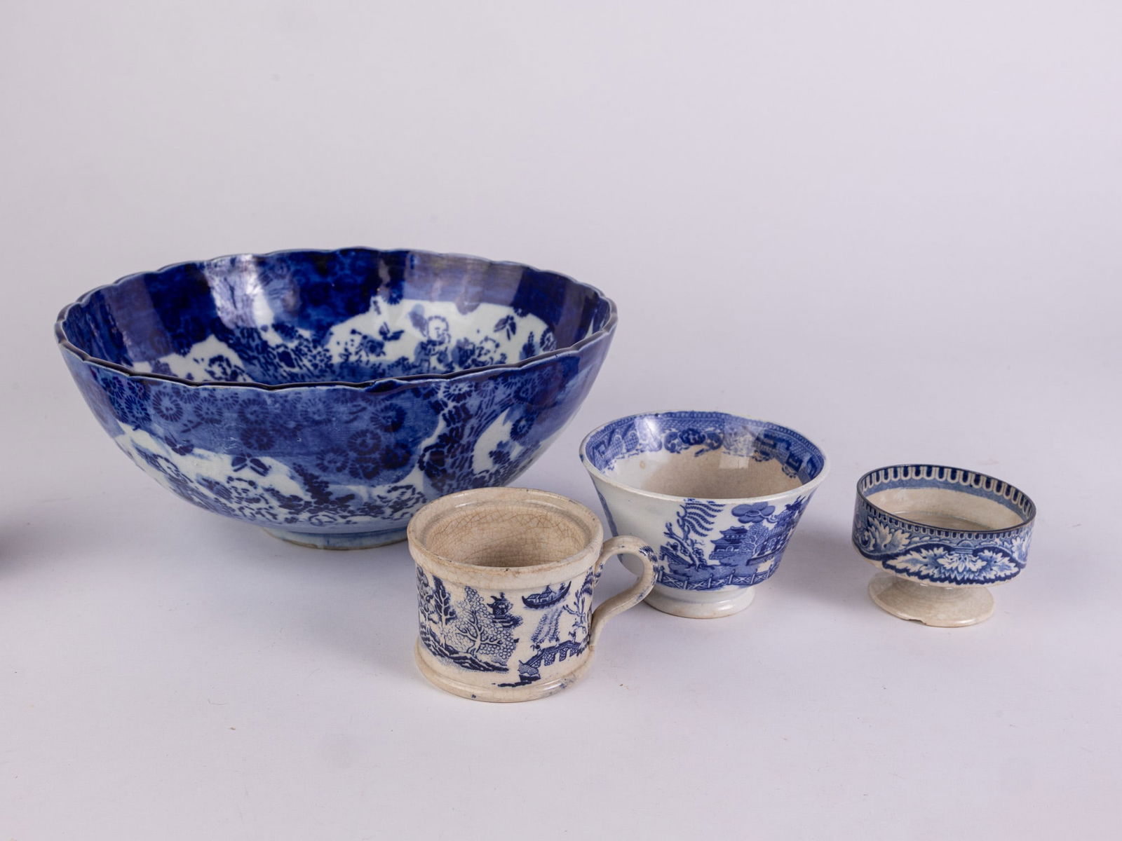 Four Pieces of Antique Early Asian Blue & White Porcelain (1 of 8)