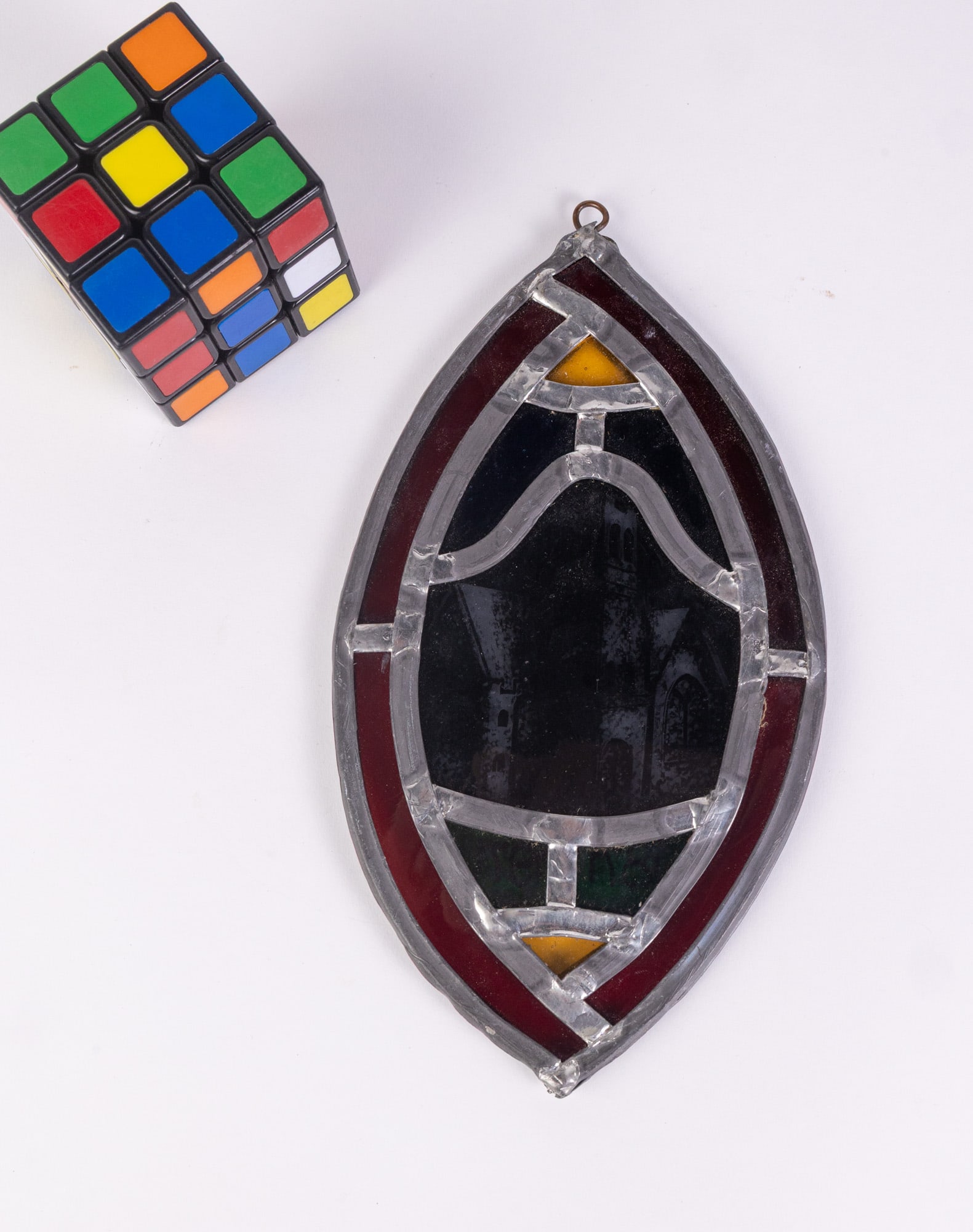 Vintage Leaded Stained Glass Suncatcher - 2