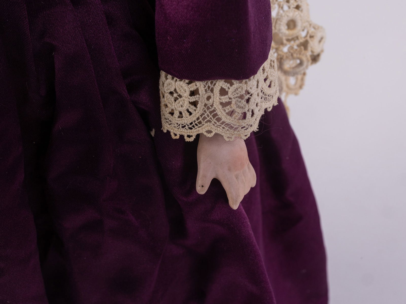 Antique German Bisque Porcelain Doll w/ Sterling Jewelry - 4