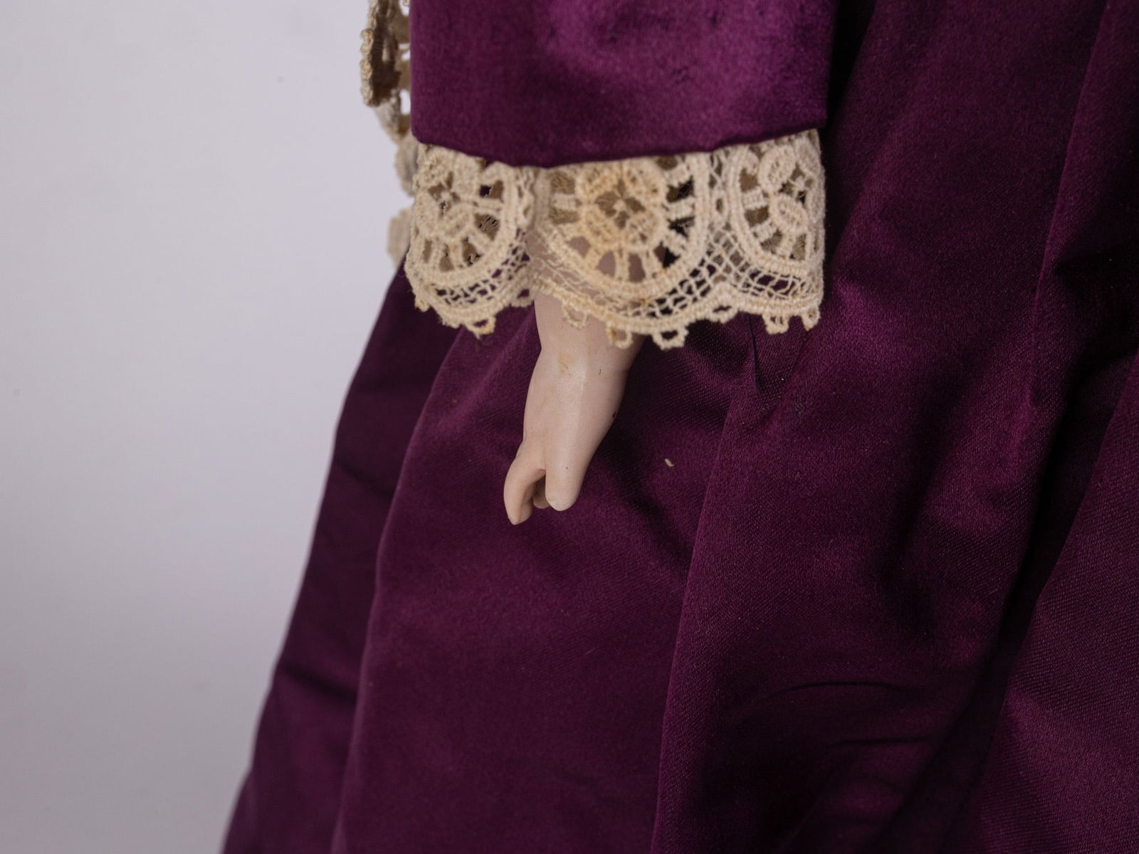 Antique German Bisque Porcelain Doll w/ Sterling Jewelry - 5