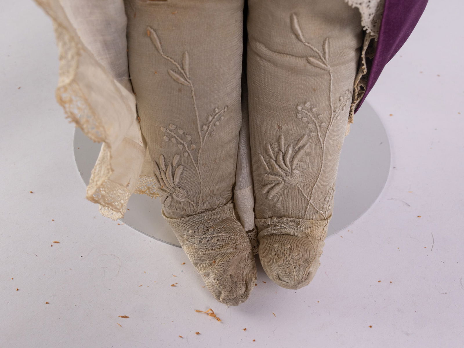 Antique German Bisque Porcelain Doll w/ Sterling Jewelry - 8