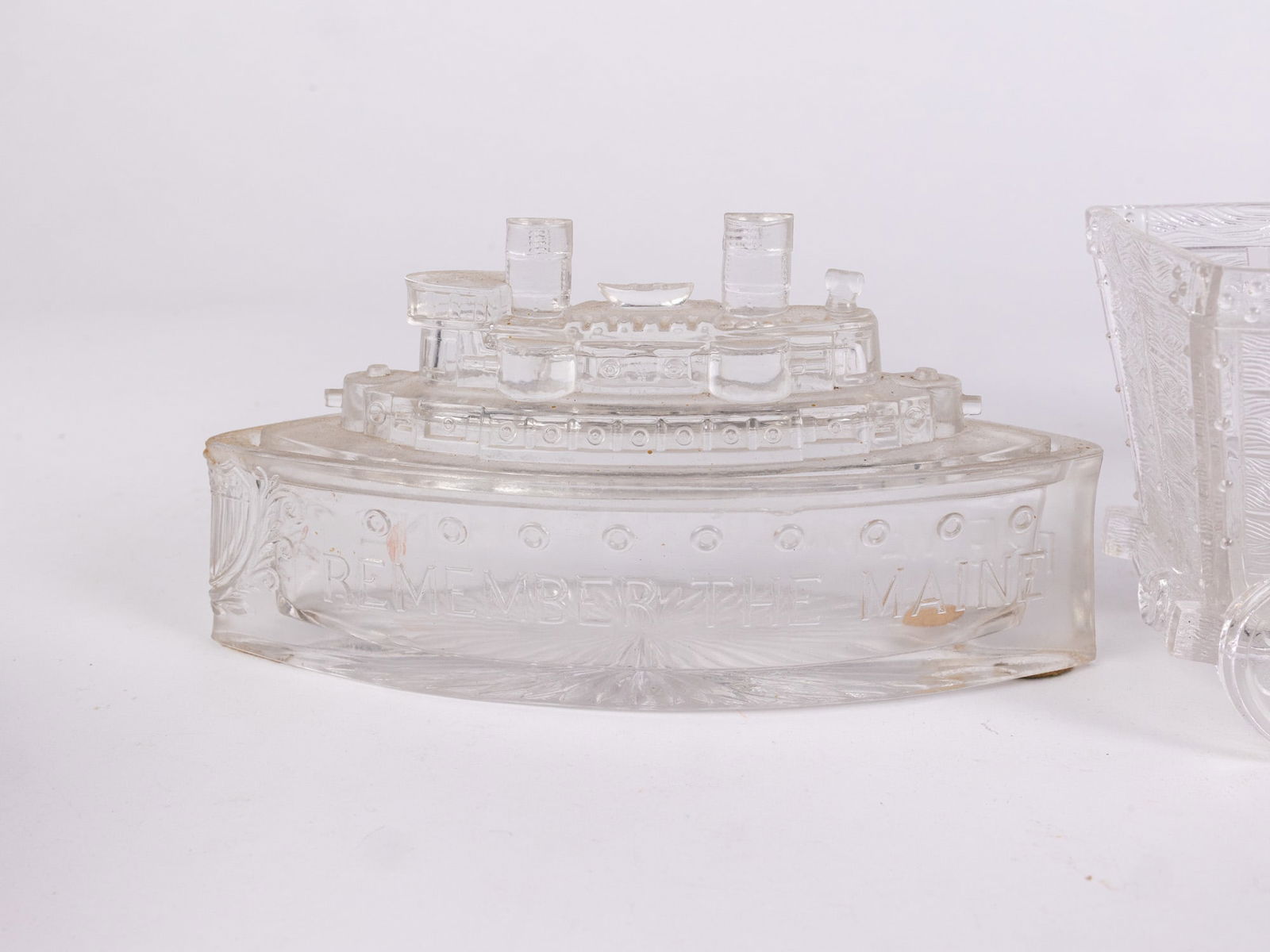 Antique Glass Candy Container Grouping ft. "Remember The Maine" - 3