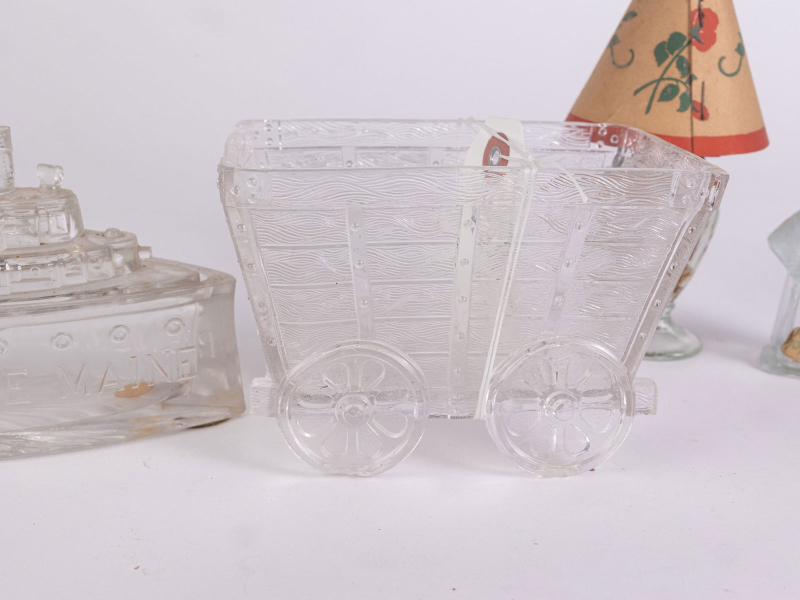 Antique Glass Candy Container Grouping ft. "Remember The Maine" - 4