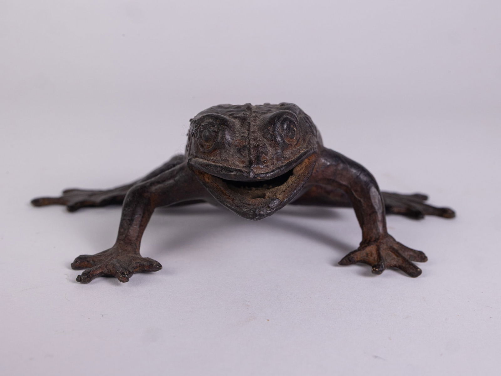 Antique Bronze Figural Frog Candle Holder (1 of 6)