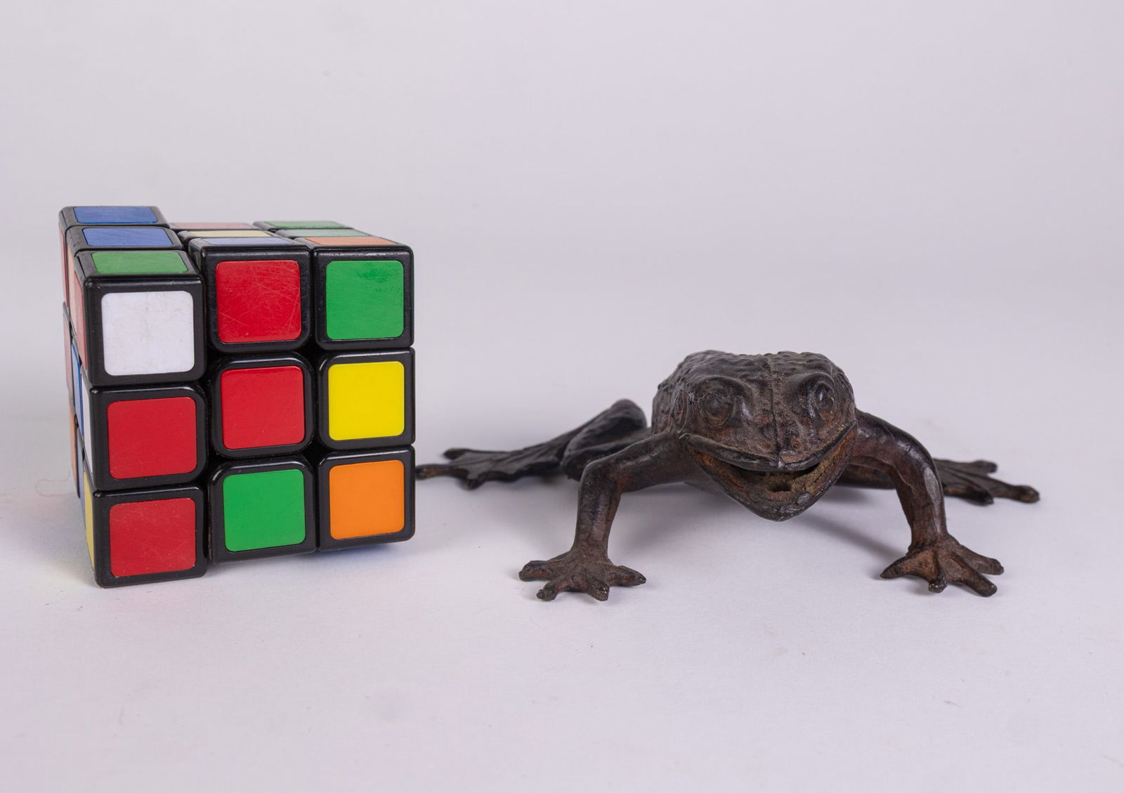 Antique Bronze Frog Figure - 2