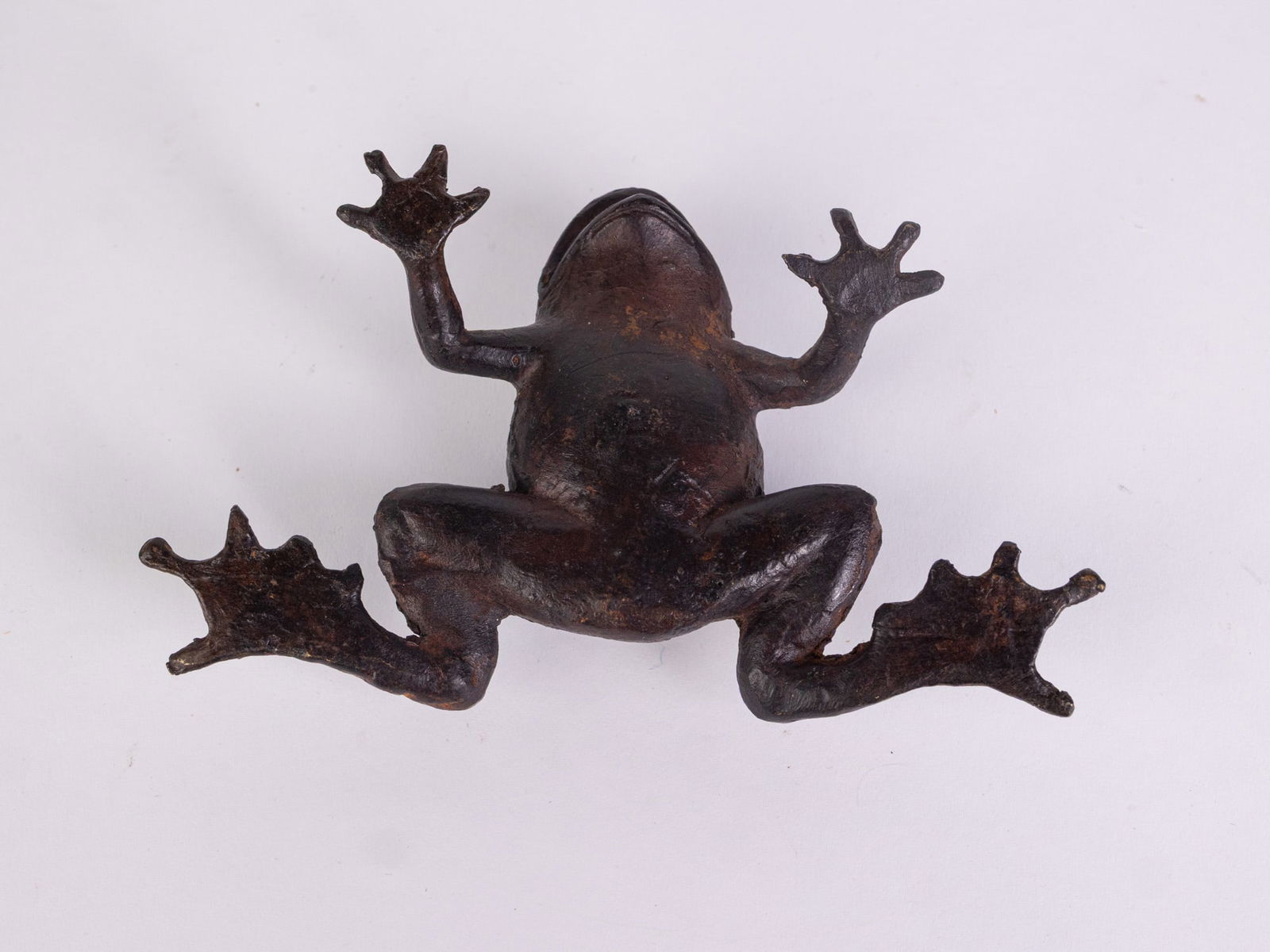 Antique Bronze Frog Figure - 3