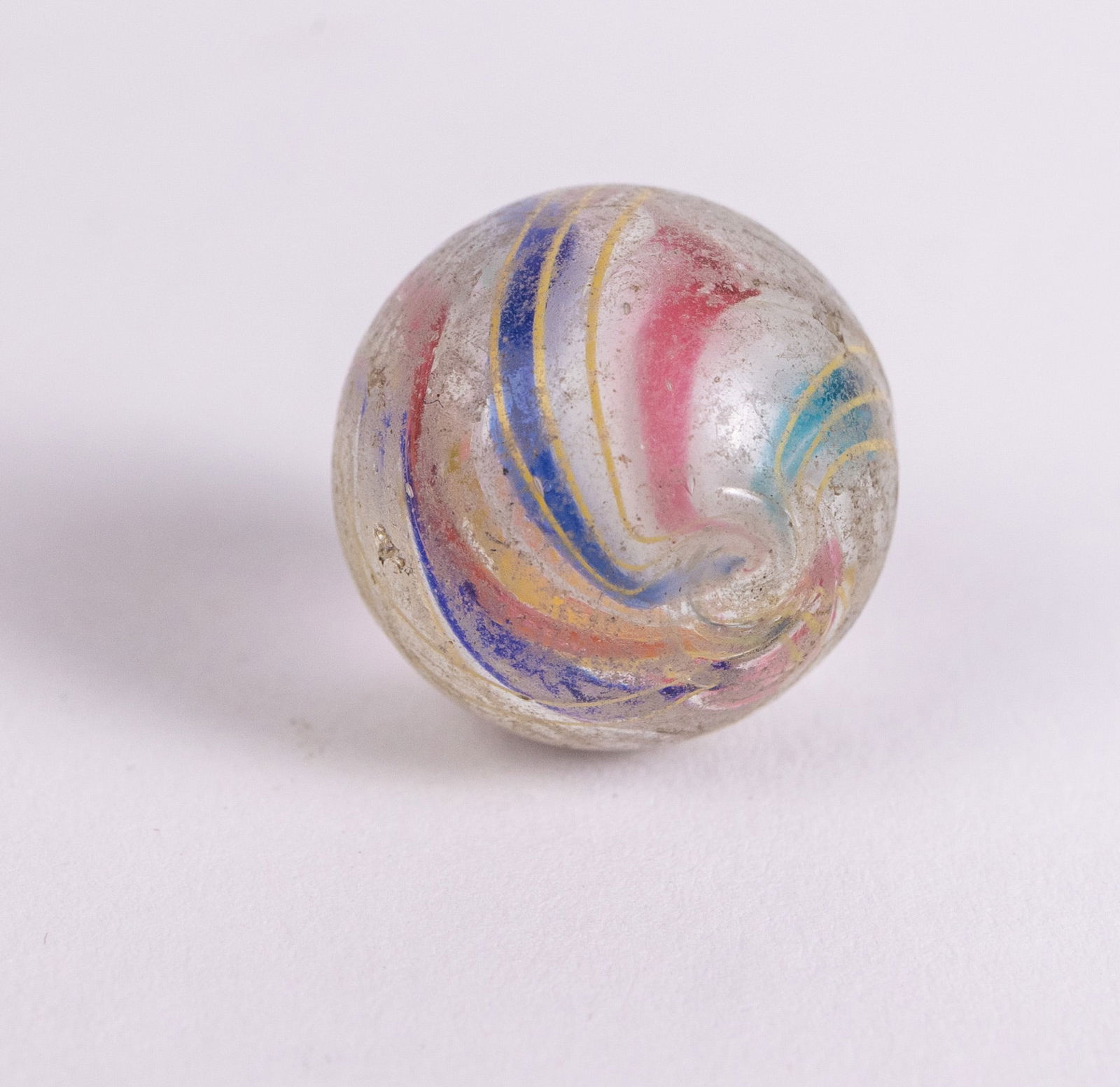 Two Antique Onion Skin 19th Century Handmade Glass Marbles - 6