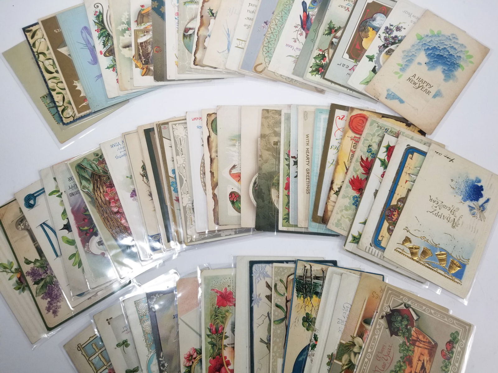 Grouping of Antique New Year Postcards - 3