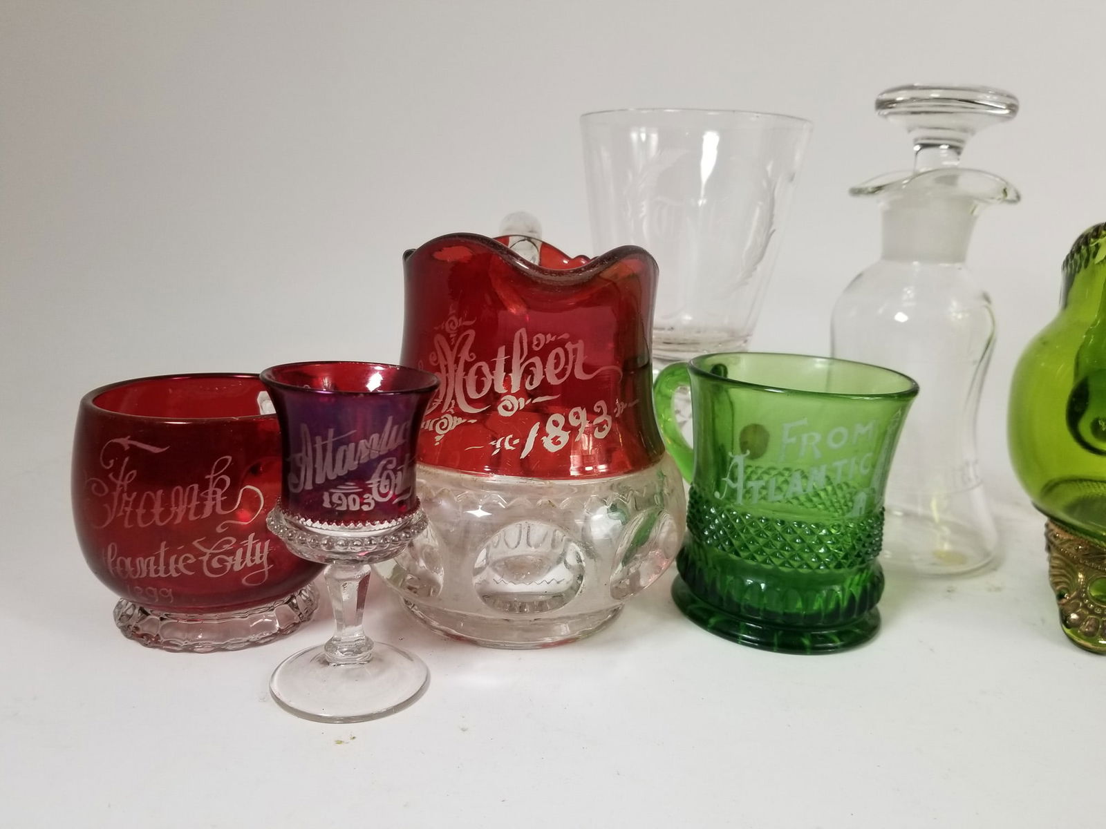 Assortment of Antique Mostly 19th c. Etched Glass - 3