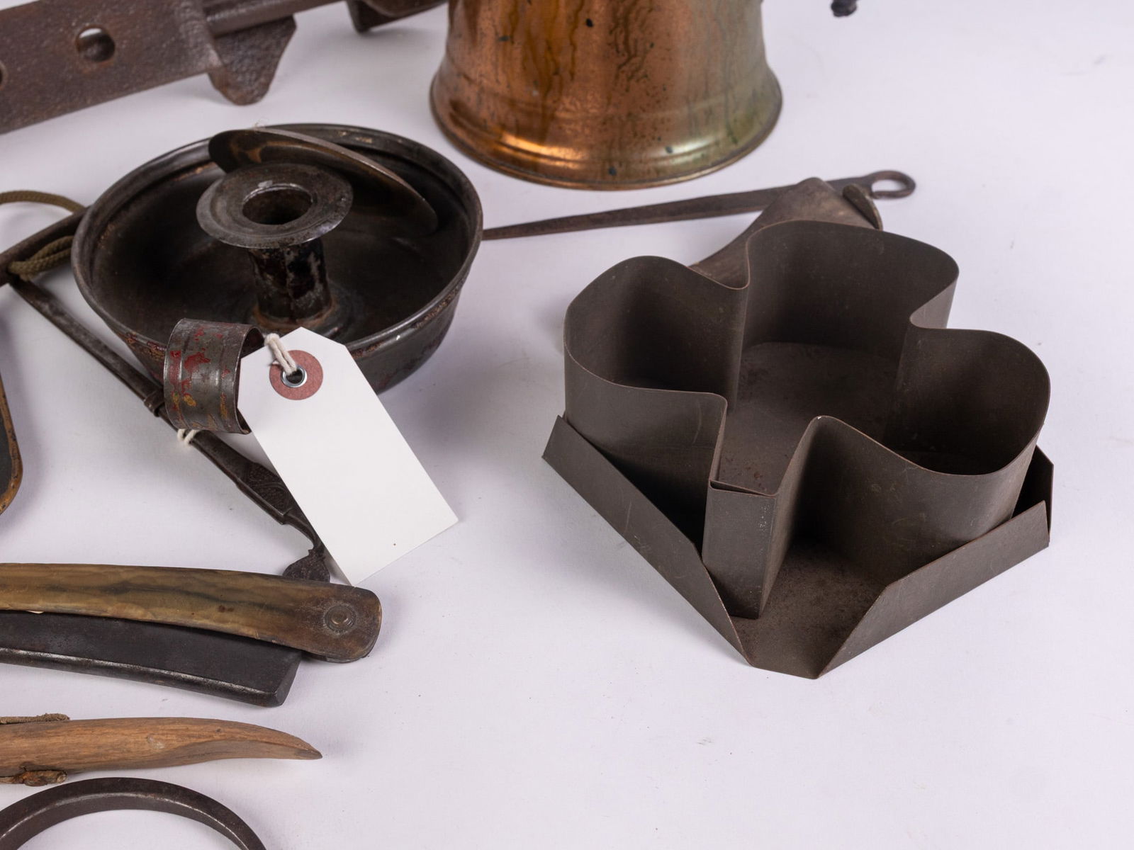 Antique & Early Articles Assortment ft. Corn Shuckers & Oil Lamp Chimney Cleaner - 7