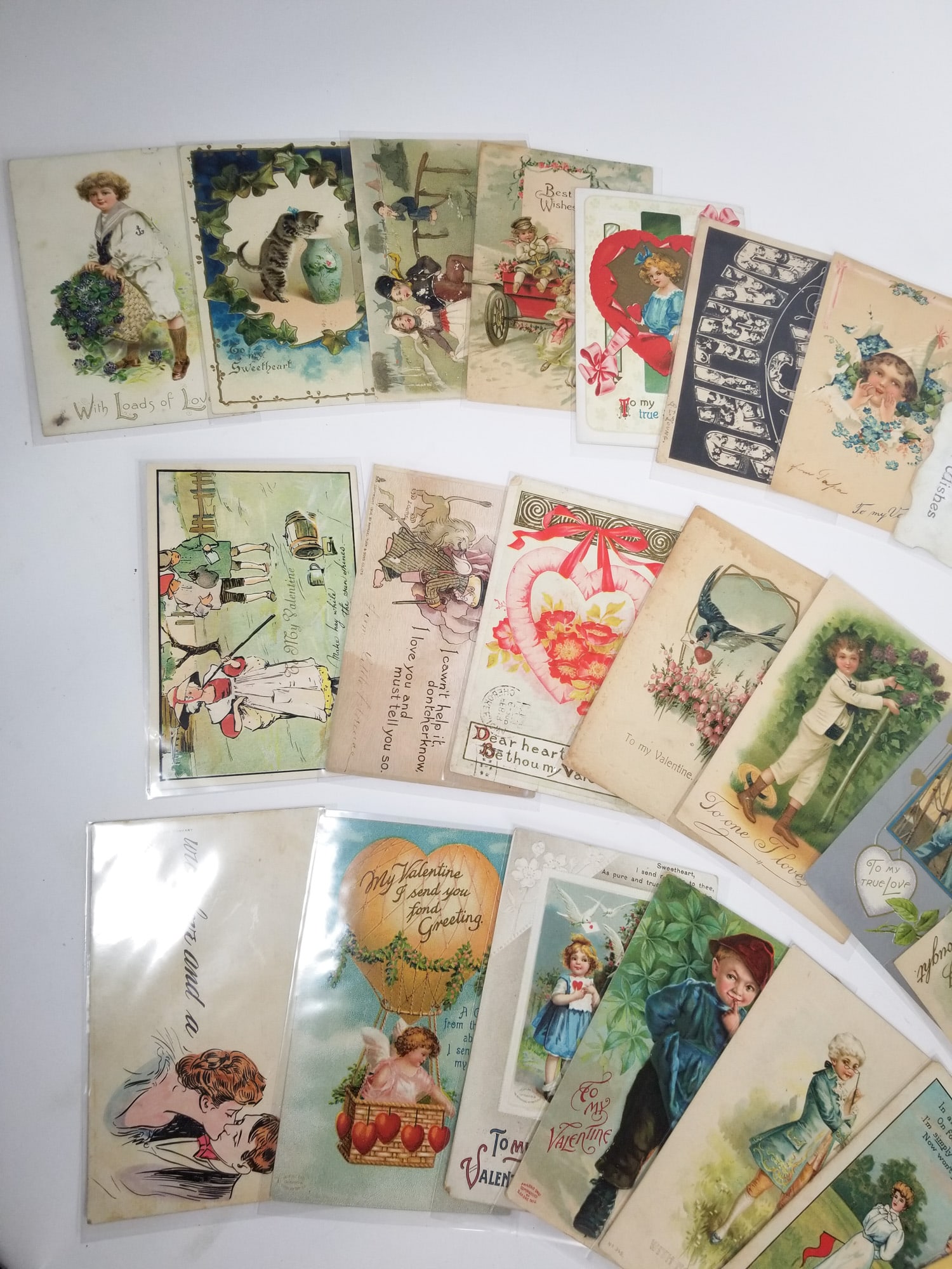 Grouping of Antique Valentines Day Postcards - 2