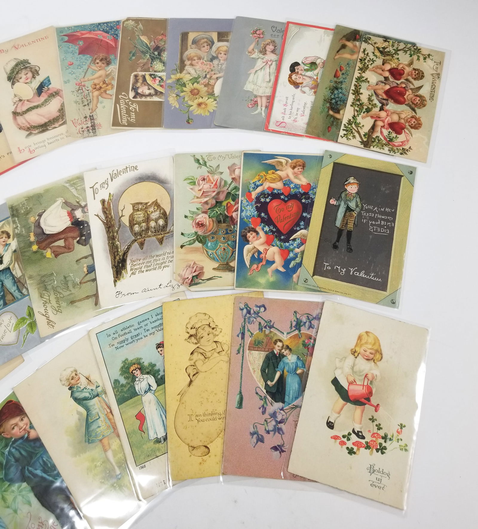 Grouping of Antique Valentines Day Postcards - 4