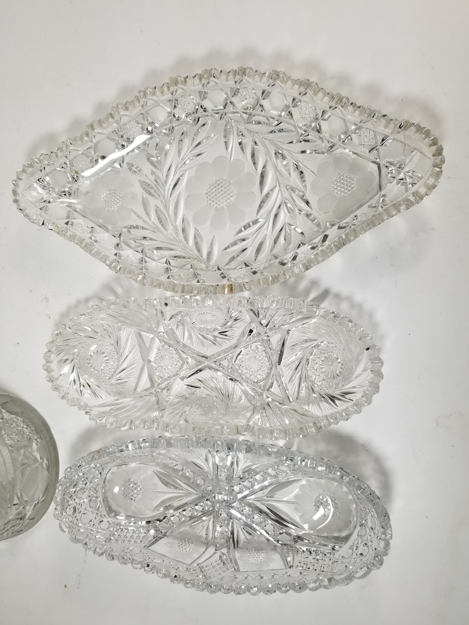 Antique American Brilliant Cut Glass Grouping ft. Corset Vase - 2