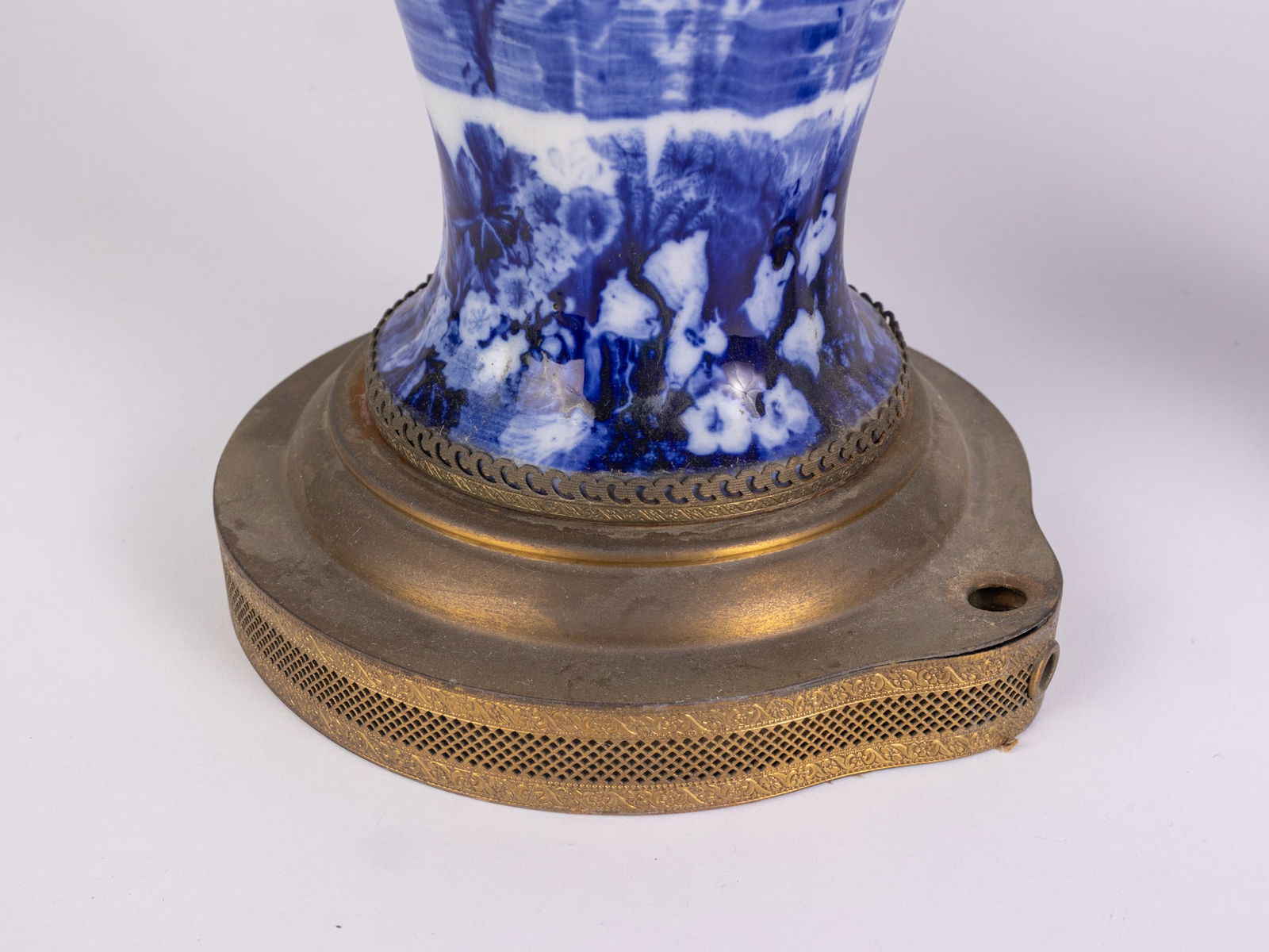 Pair of Porcelain Vases with Brass Detail - 4