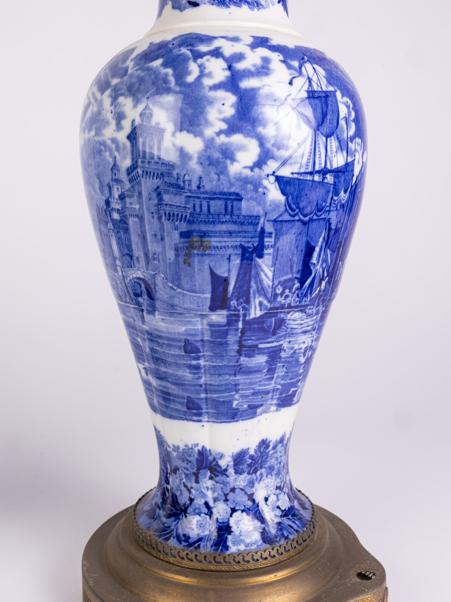 Pair of Porcelain Vases with Brass Detail - 7