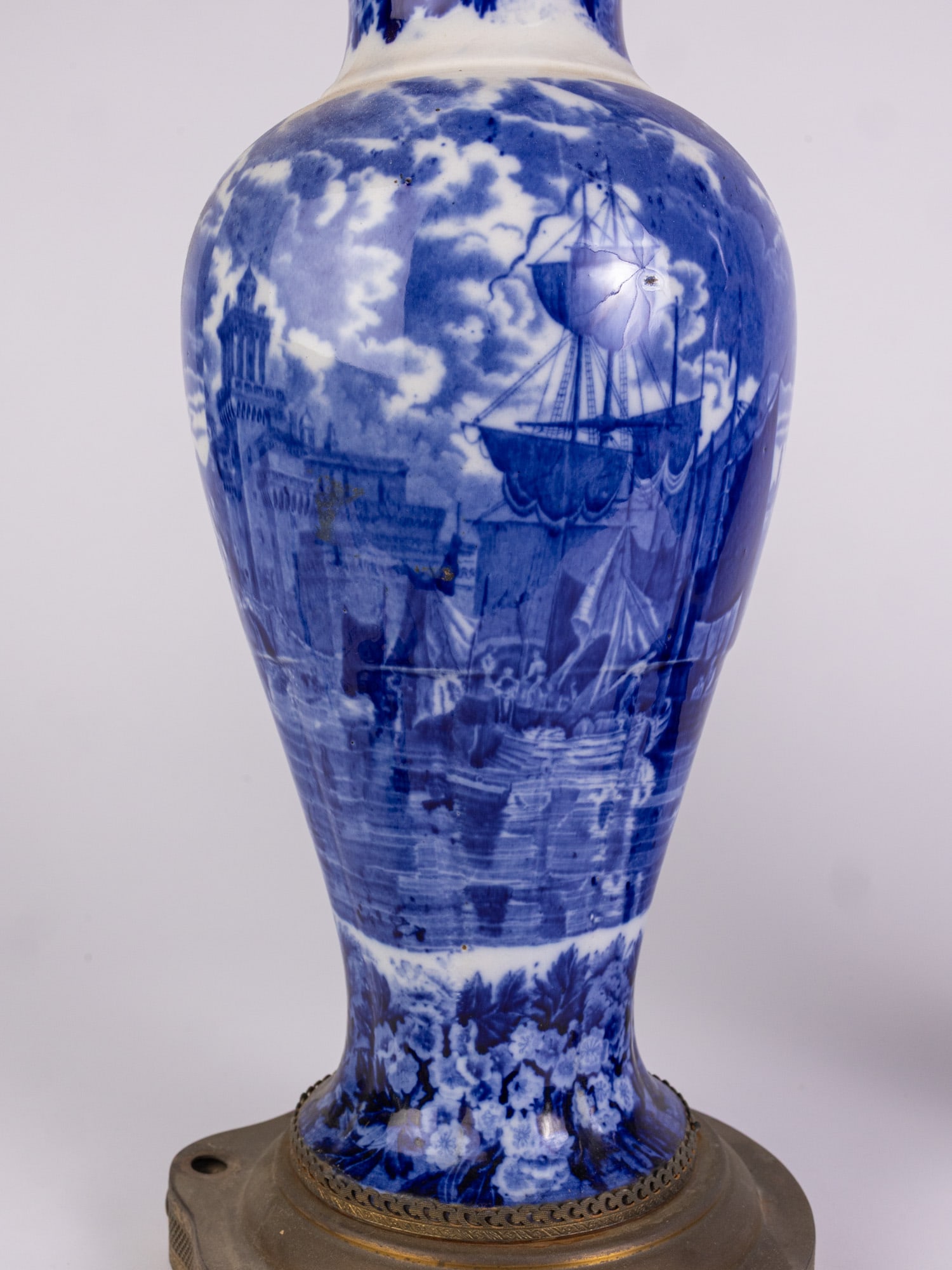 Pair of Porcelain Vases with Brass Detail - 9