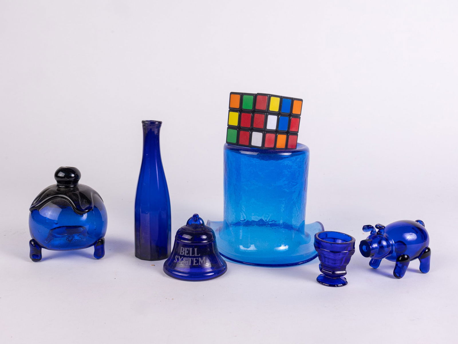 Grouping of Vintage & Antique Cobalt Glass & Whimsey Glass Articles - 2