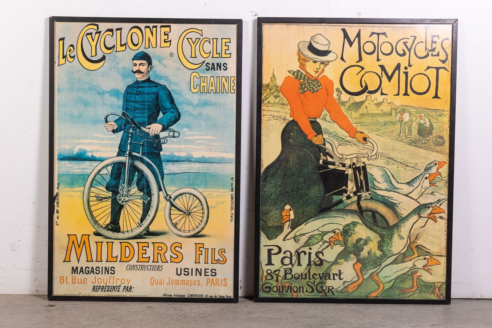 Pair of Vintage Reproduction French Bicycle Advertisement Posters (1 of 3)