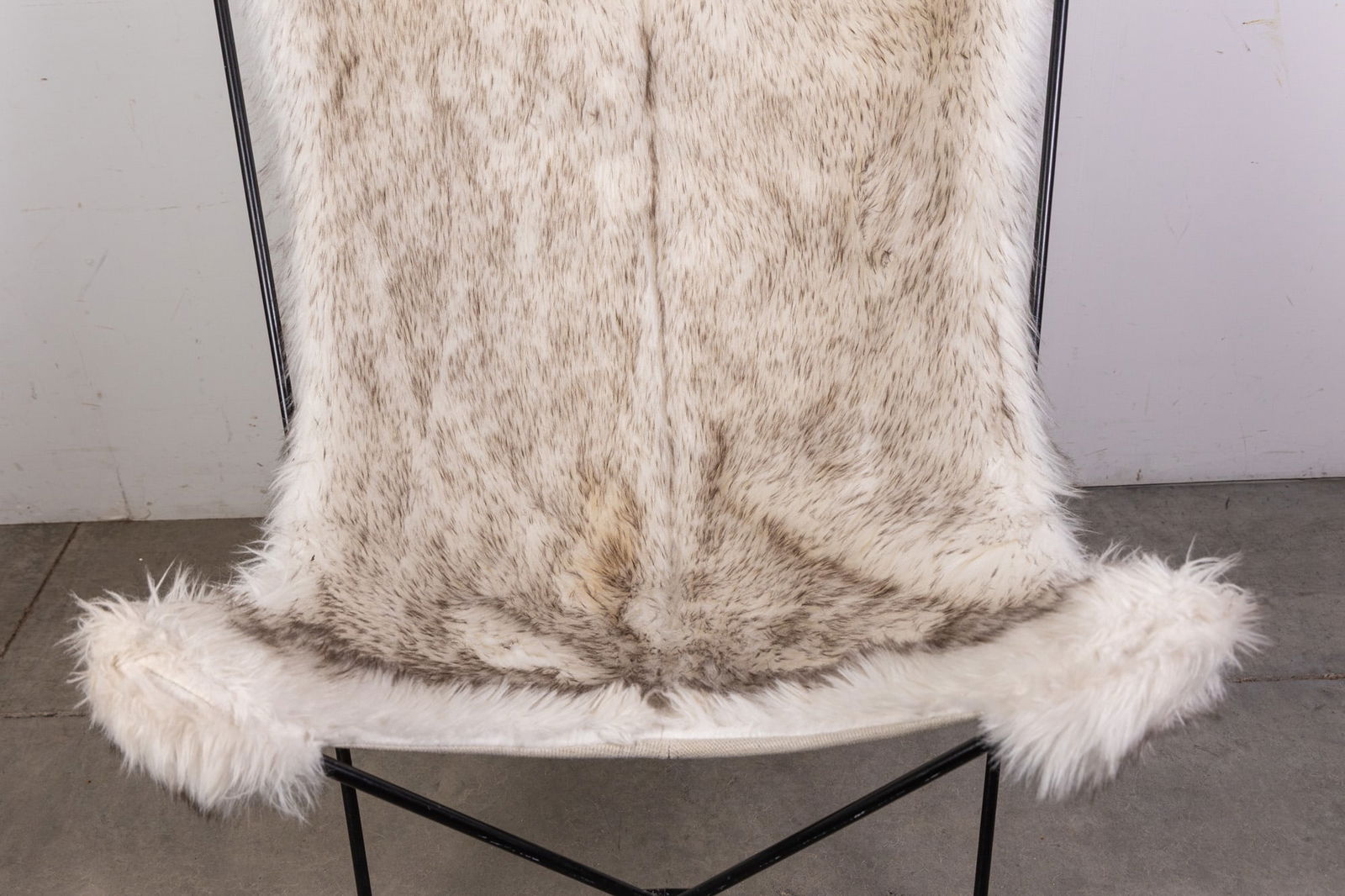Restoration Hardware White Faux Fur Butterfly Chair - 2