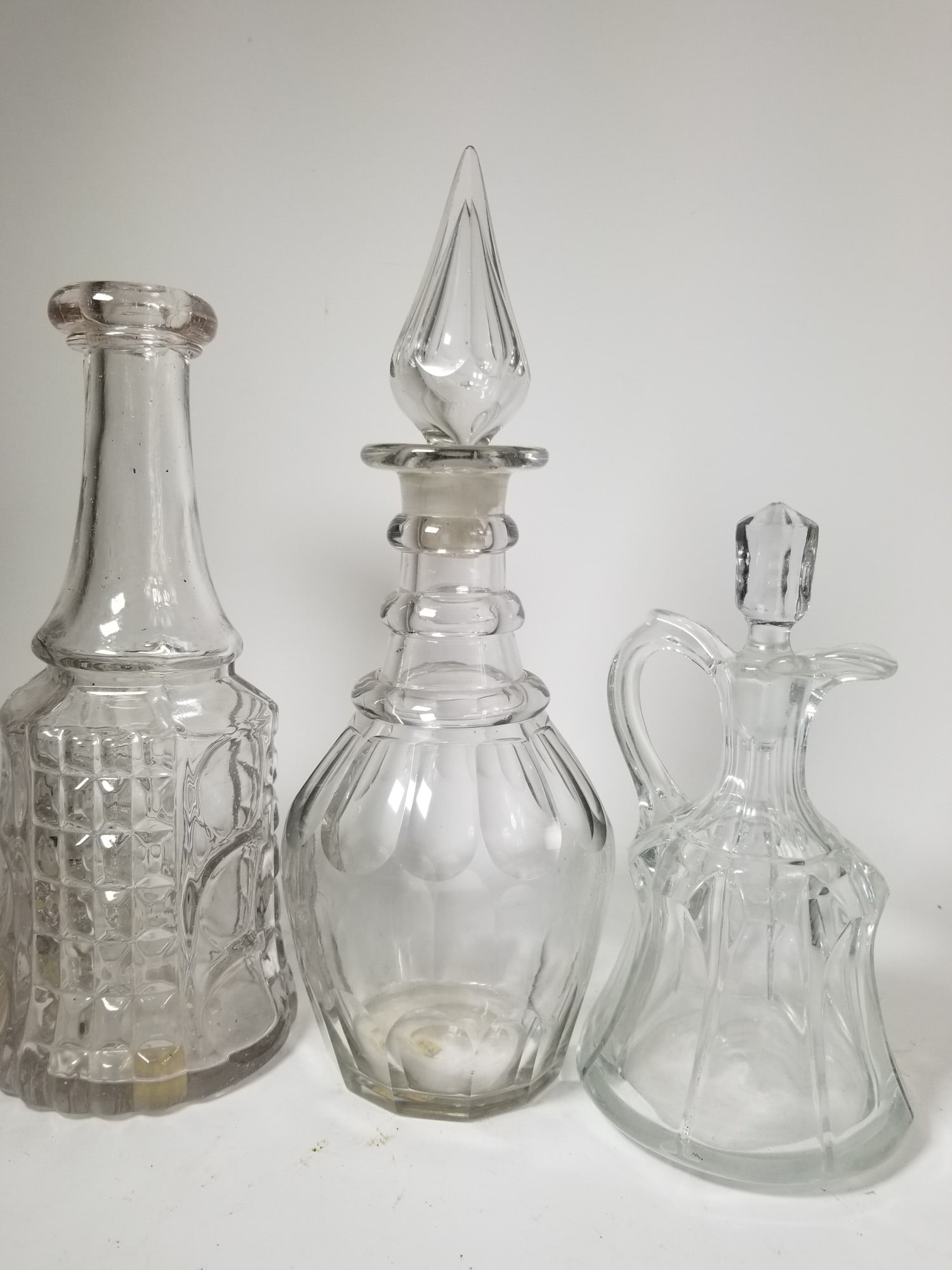 Antique Decanter Grouping ft. EAPG Waffle & Thumbprint - 2