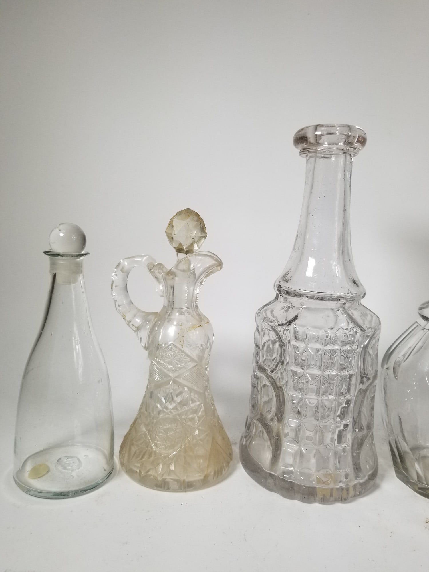 Antique Decanter Grouping ft. EAPG Waffle & Thumbprint - 3
