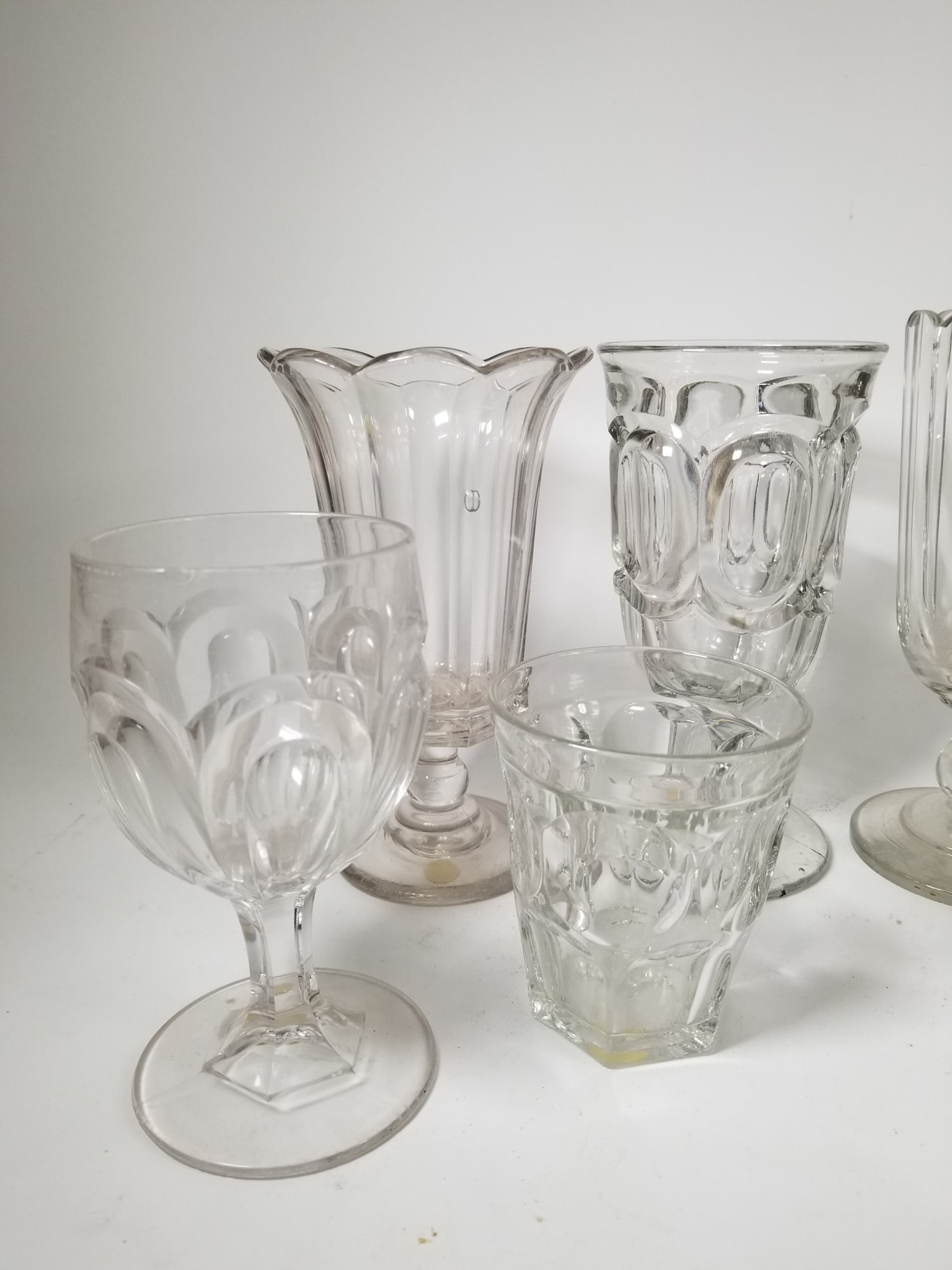 Antique Early Glass Assortment ft. Celery Vases - 3