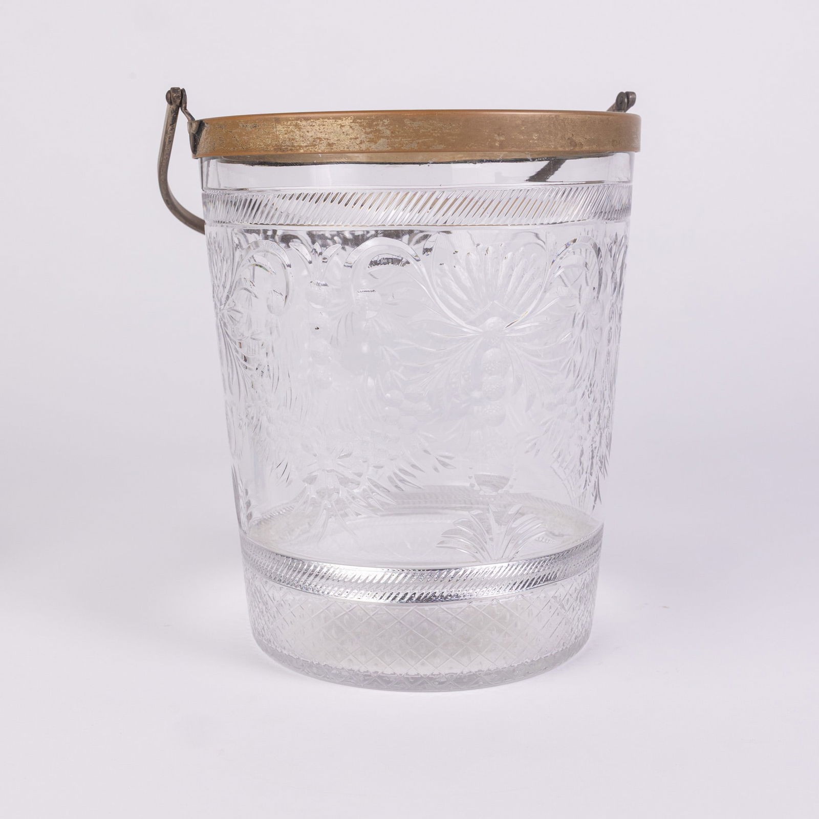 Antique 19th c. Etched Glass Ice Bucket (1 of 4)