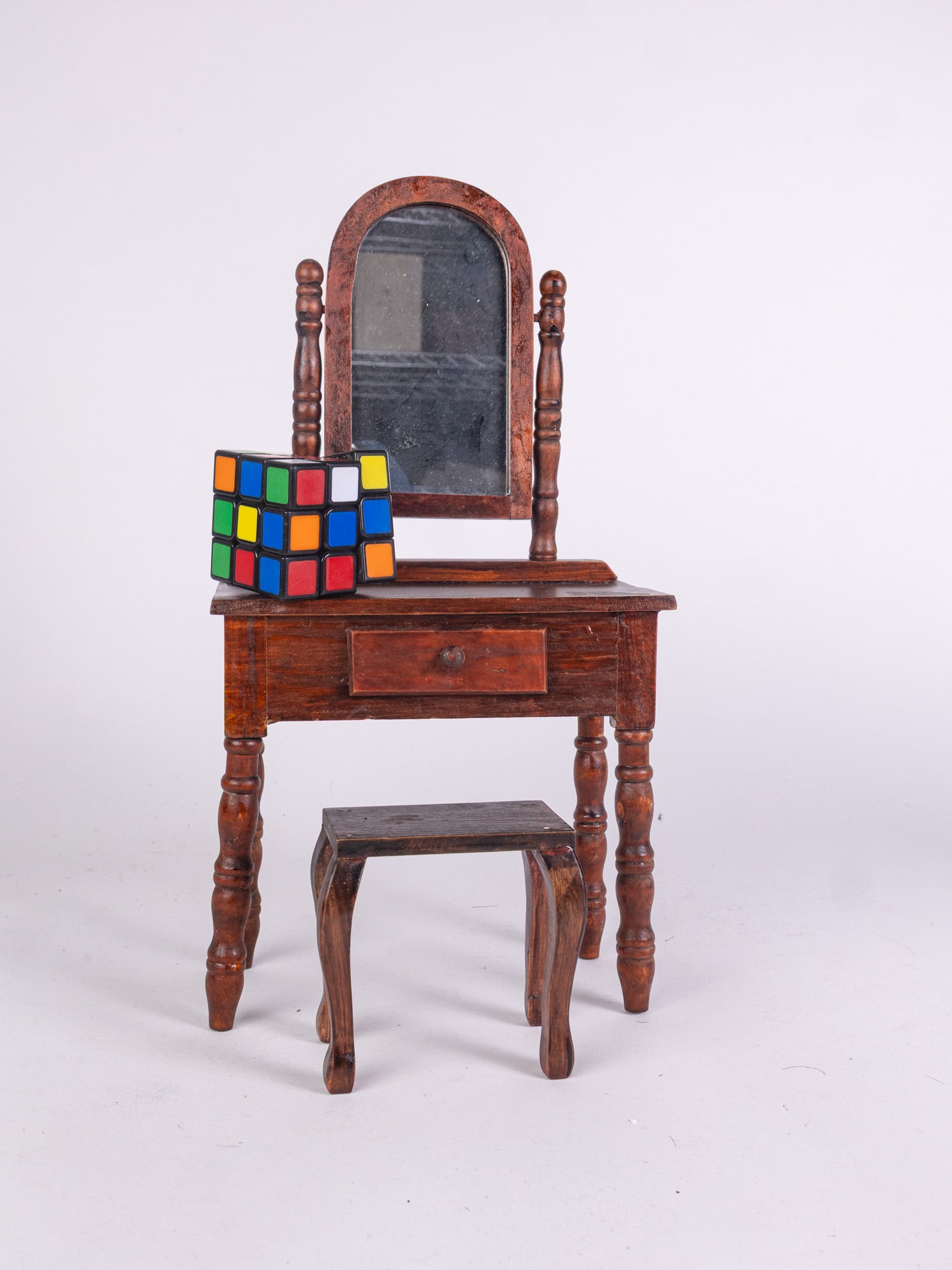 Vintage Doll Sized Vanity with Bench - 2