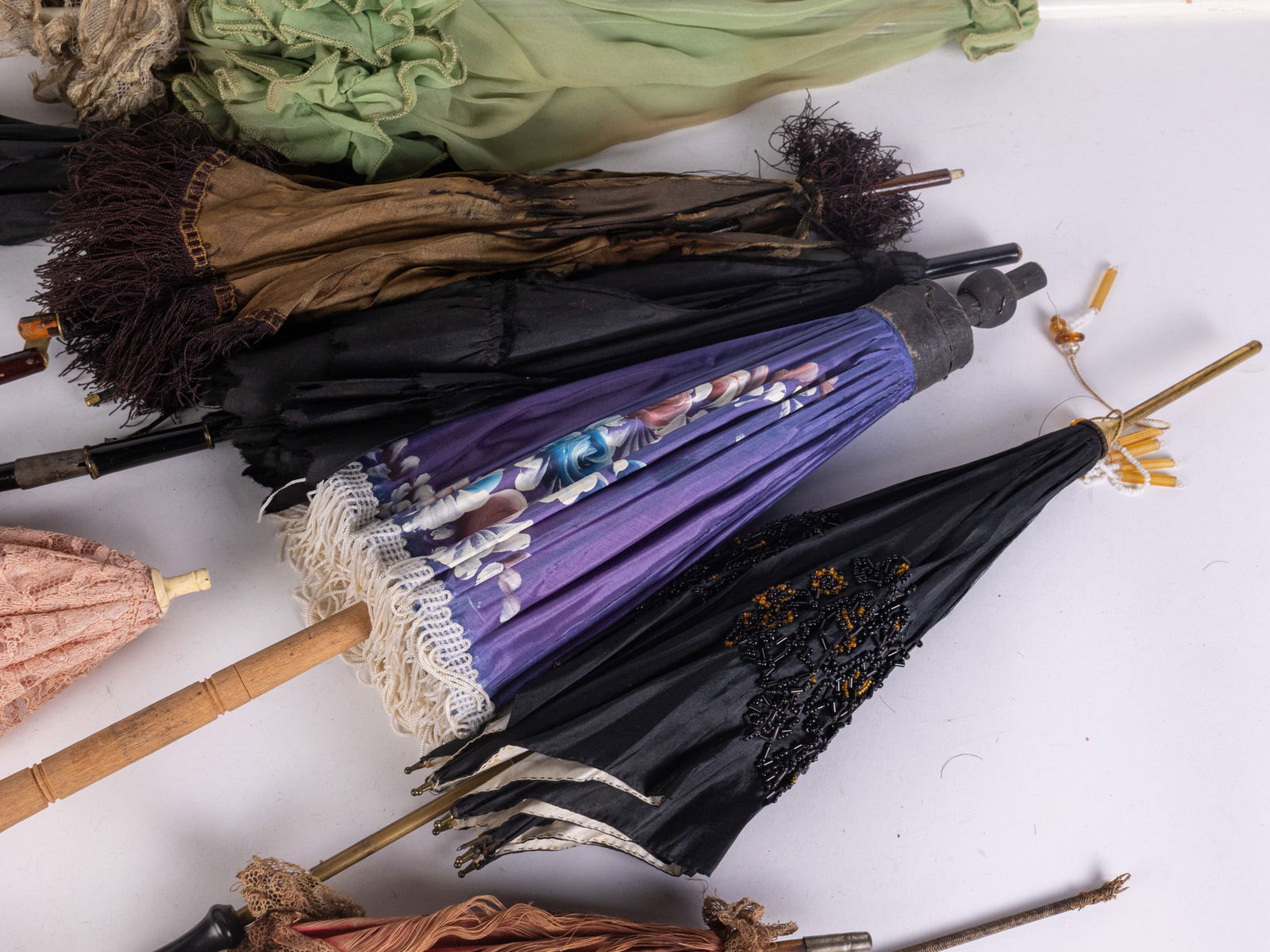 Lot of Antique Doll Sized Parasols - 4