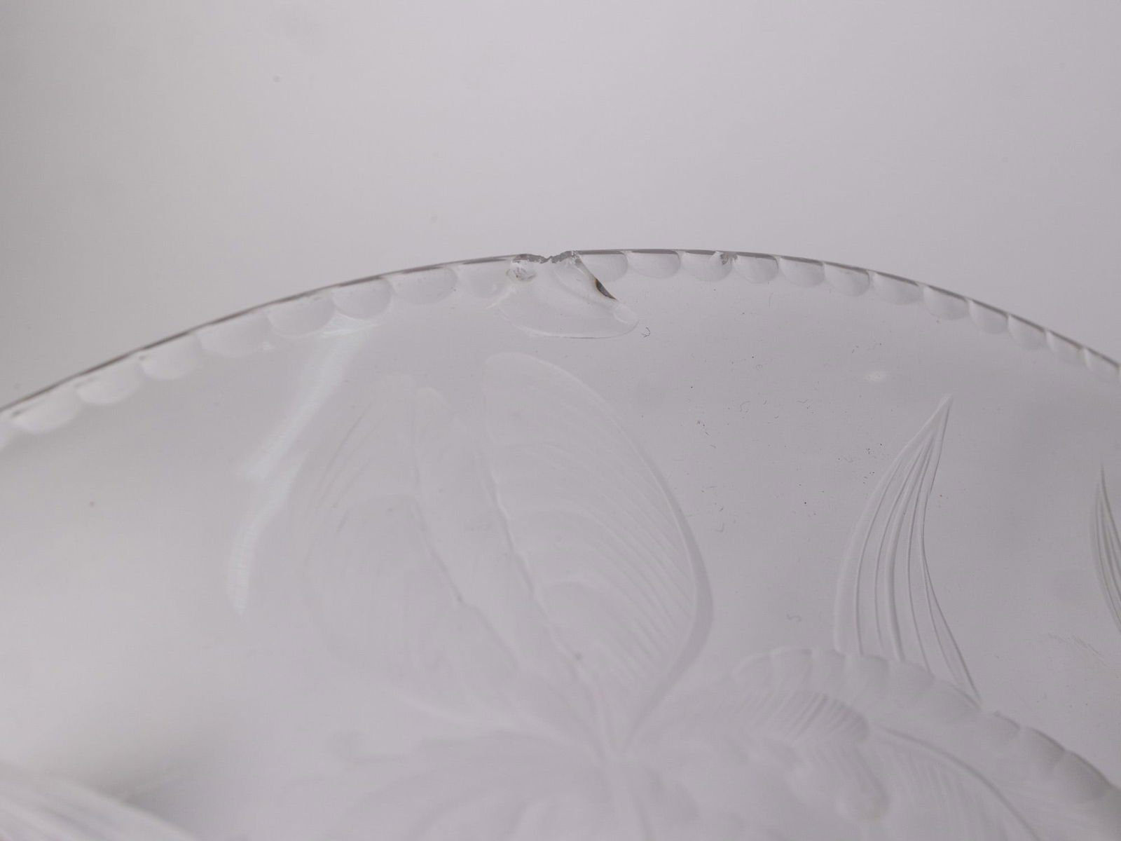 Two Pieces of Antique Etched Glass - 5