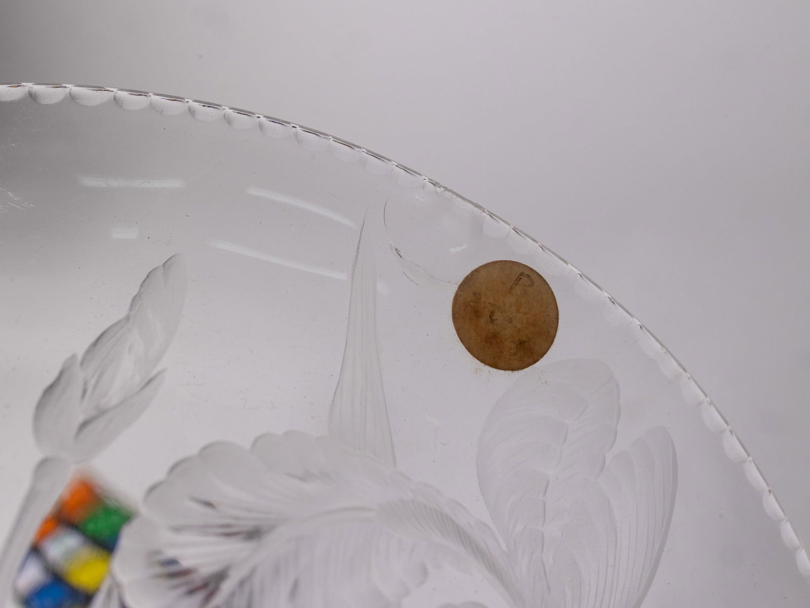 Two Pieces of Antique Etched Glass - 6