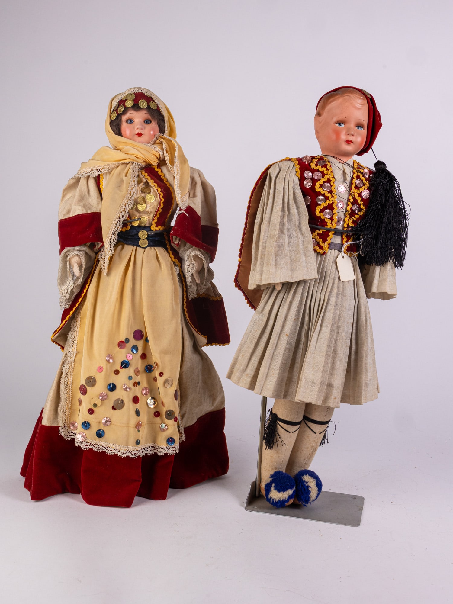 Pair of Traditionally Dressed German Made Early 20th Century Dolls (1 of 6)
