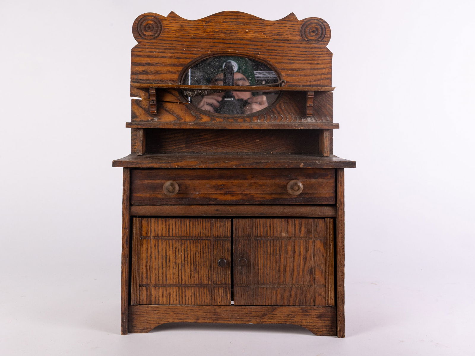 Antique Victorian Doll Sized Dresser with Mirror (1 of 5)