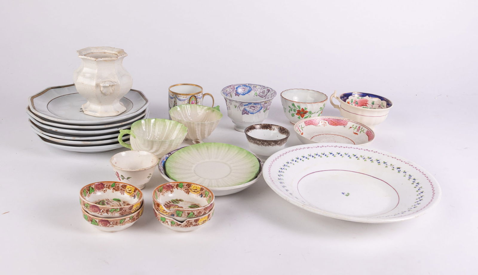 Large Assortment of Antique Porcelain Mostly 19th c.: Large Assortment of Antique Porcelain Mostly 19th c.Size7" x 12" x 12"LiteratureBrooks Auction – Online Auction Terms & Conditions Contact: (856) 694-2960 | info@brooks.auction READ BEFORE YOU