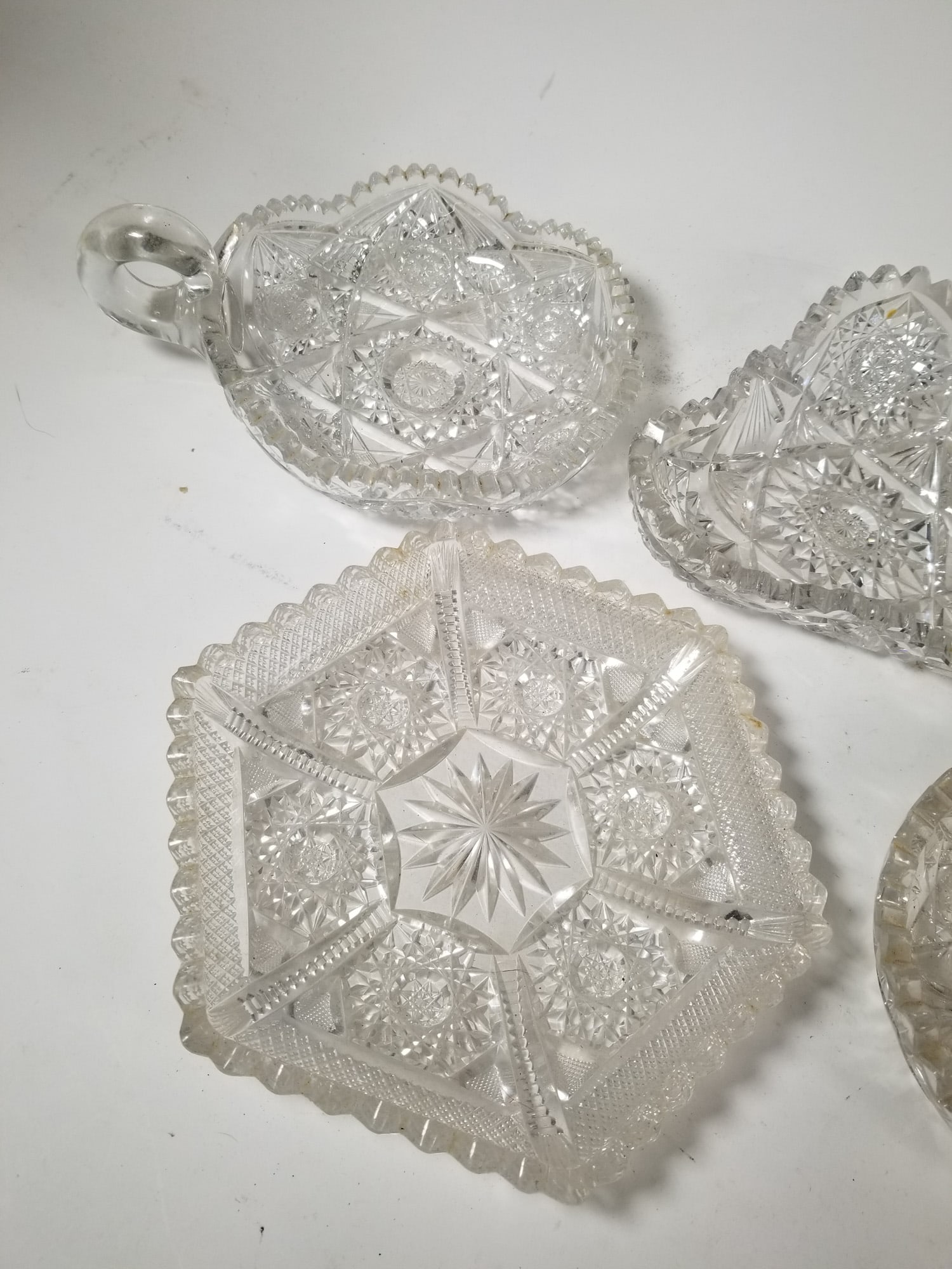 Antique American Brilliant Cut Glass Grouping ft. Signed Hawkes Dish - 2