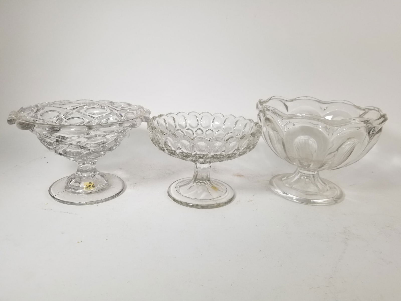 Grouping of Antique EAPG Compotes ft. Thumbprint Pattern - 3