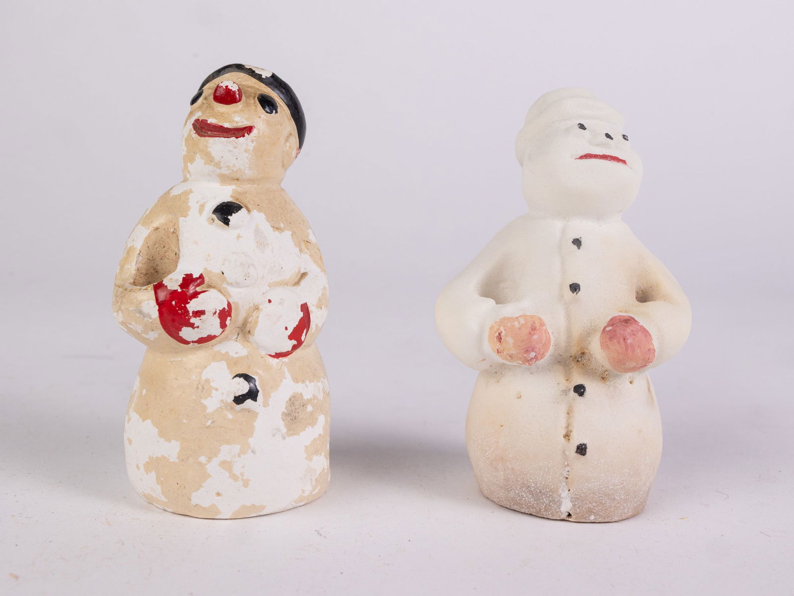 Two Vintage Alabaster Snowman Figurines (1 of 5)