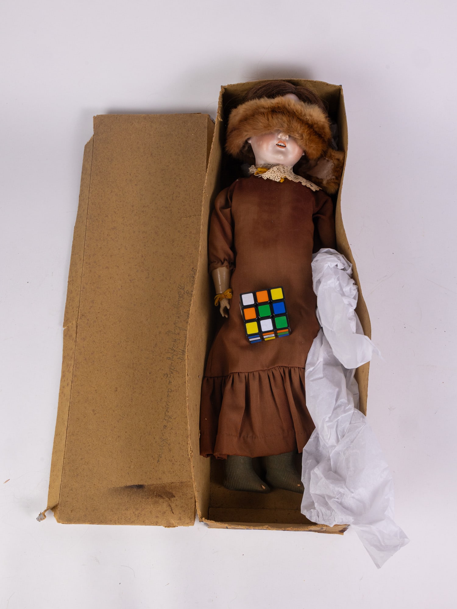 Antique C.M. Bergmann German Bisque Doll in Walkure Box - 2