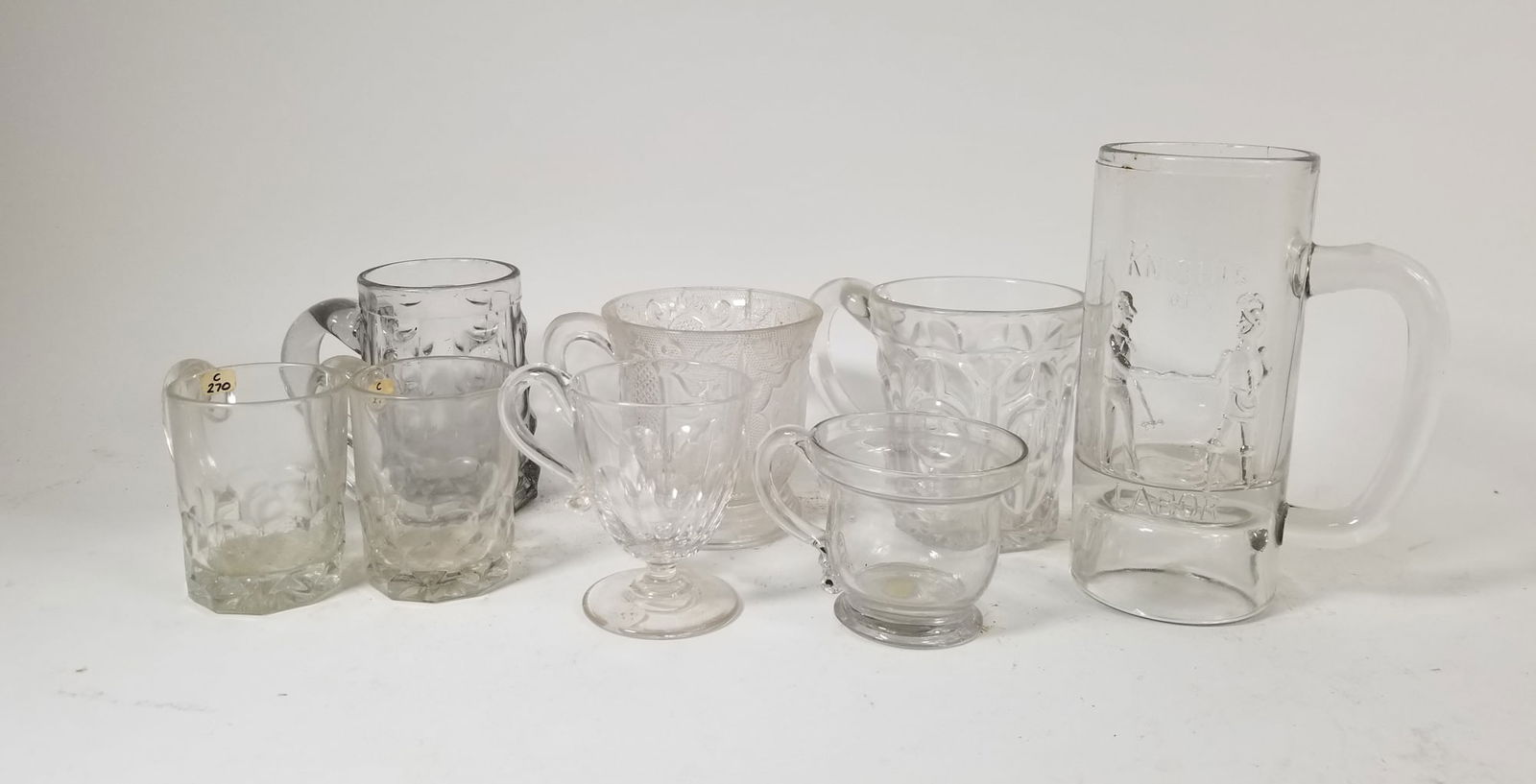Antique Glasses & Mugs Assortment ft. "Knights of Labor" Pressed Drinking Article (1 of 3)