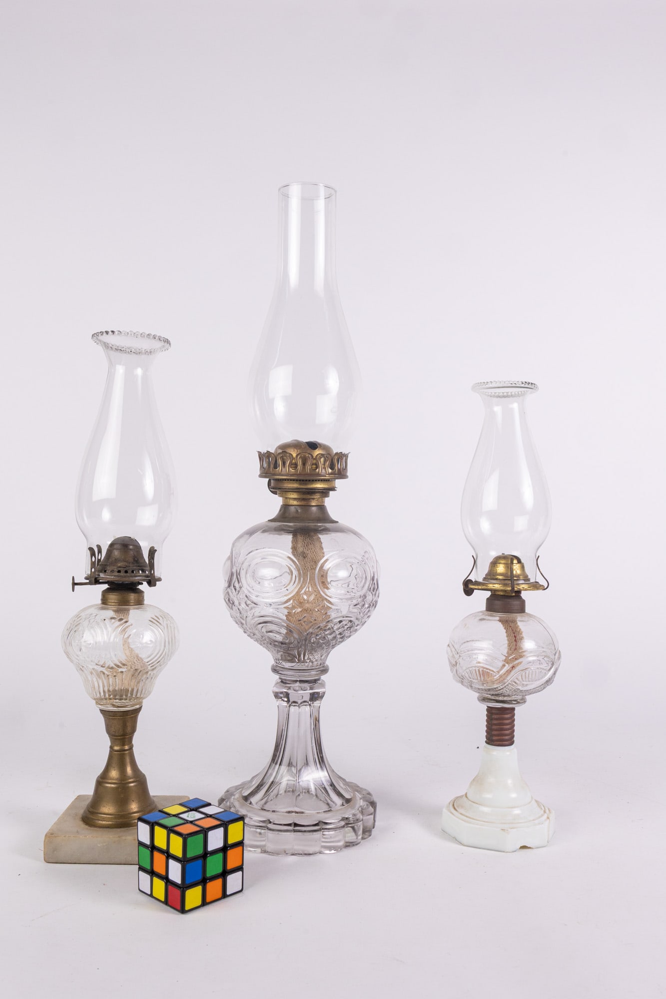 Trio of Antique Oil Lamps - 2