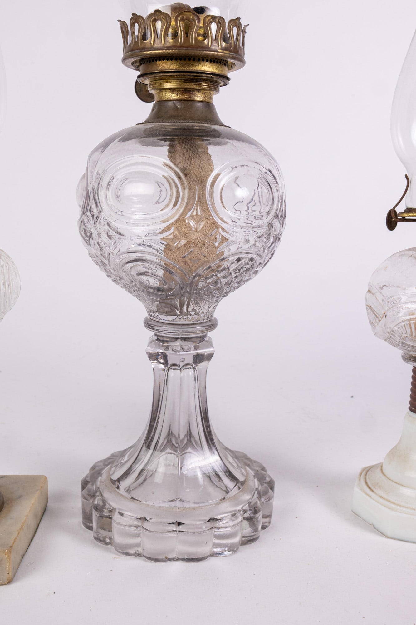 Trio of Antique Oil Lamps - 6
