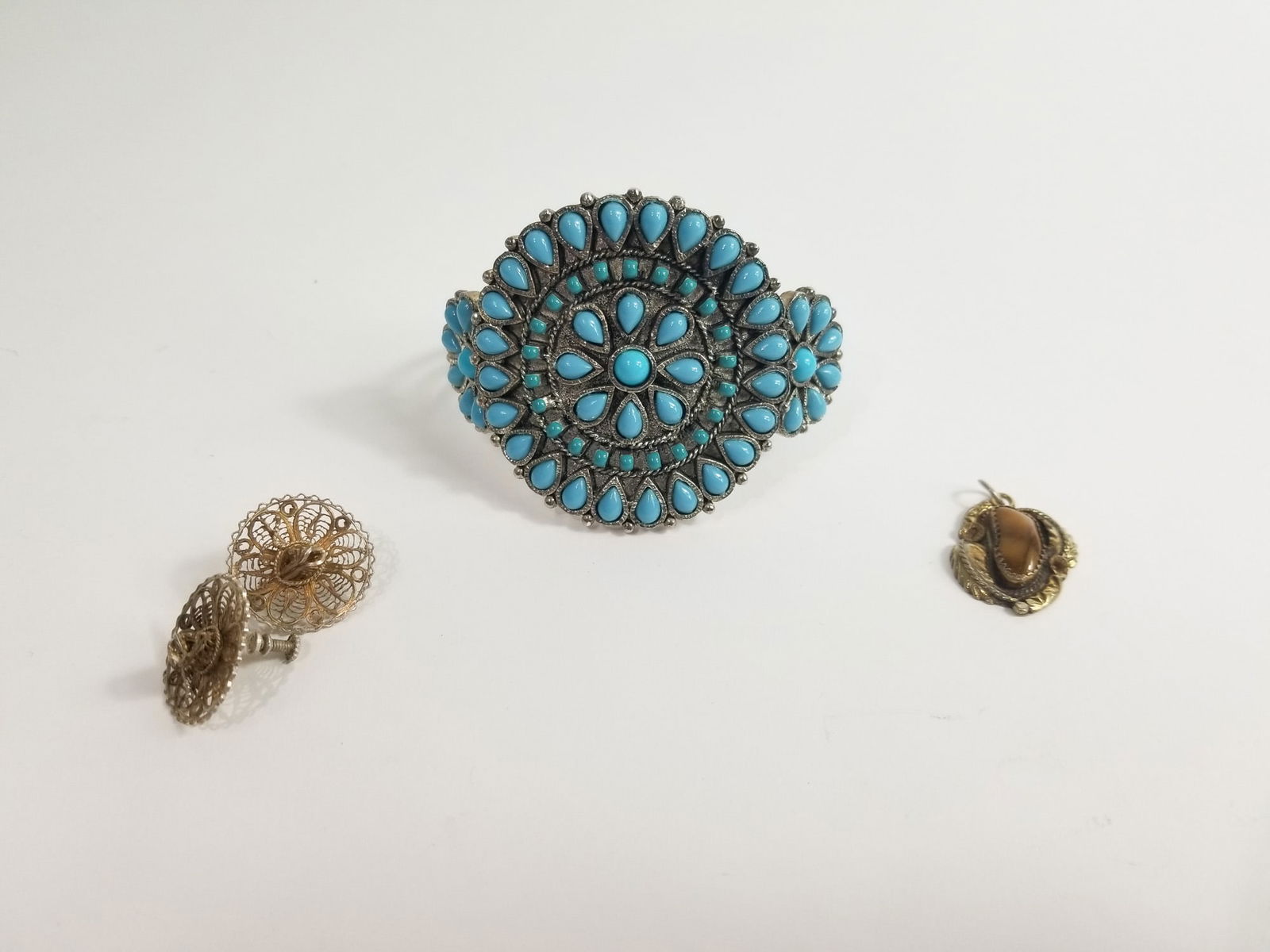 SIlver Earrings, Sterling Silver Pendant, and Cuff Bracelet (1 of 4)