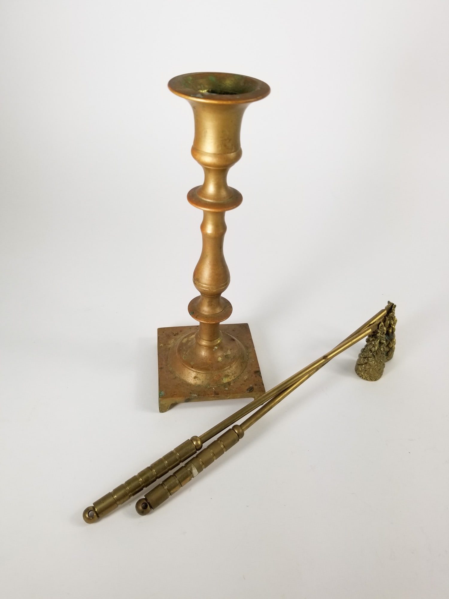 Vintage Brass Candle Holder with Snubbers (1 of 2)