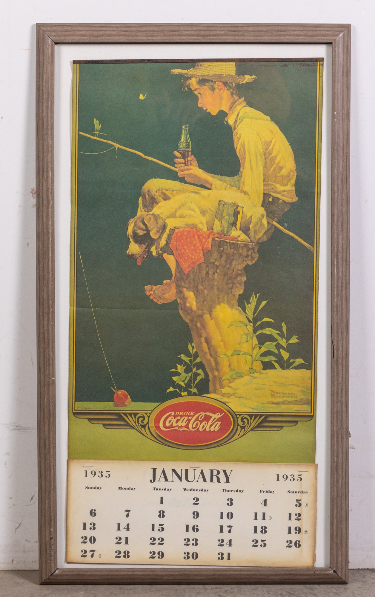 Vintage Framed Coca-Cola 1935 Calendar (1 of 3)