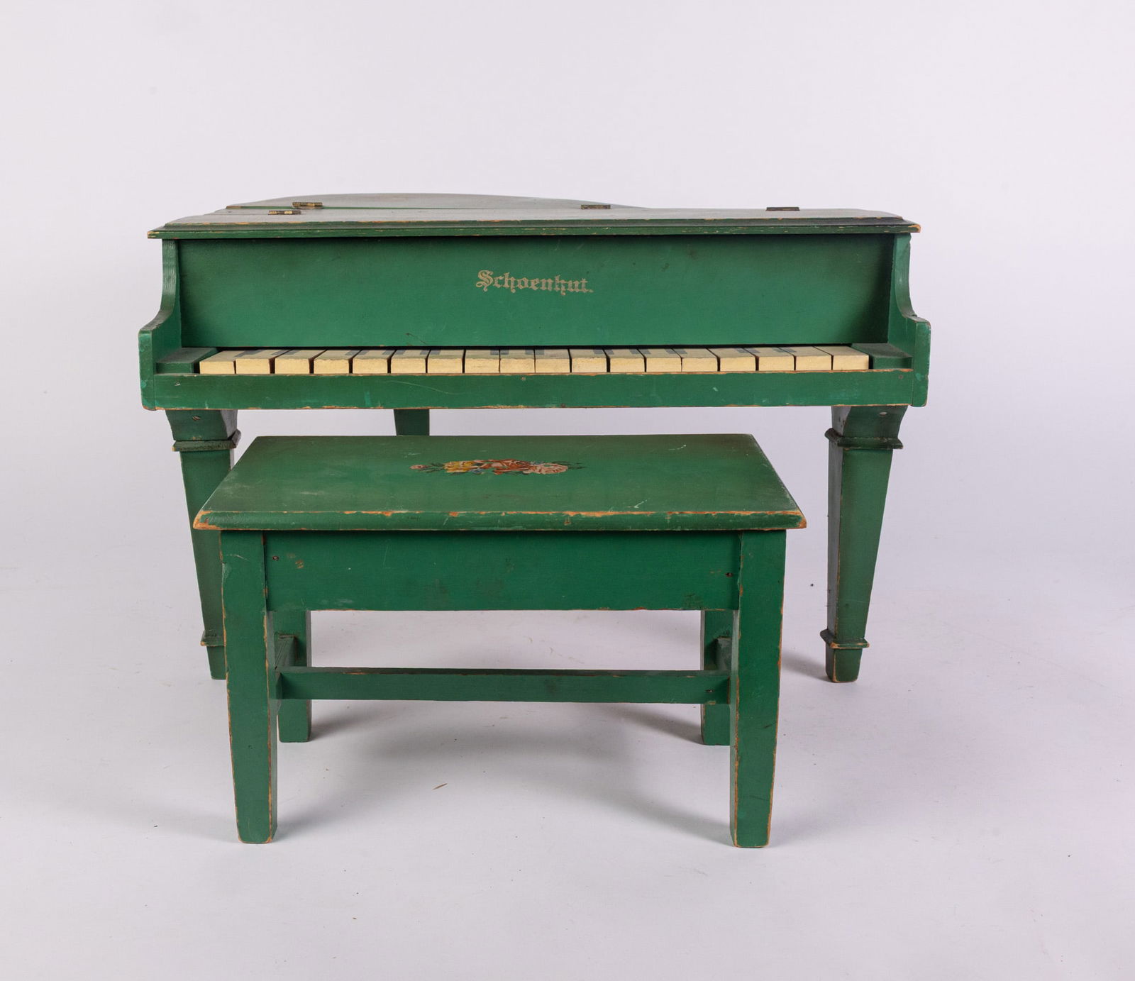 Antique Early 20th Century Doll Sized Piano with Bench (1 of 6)