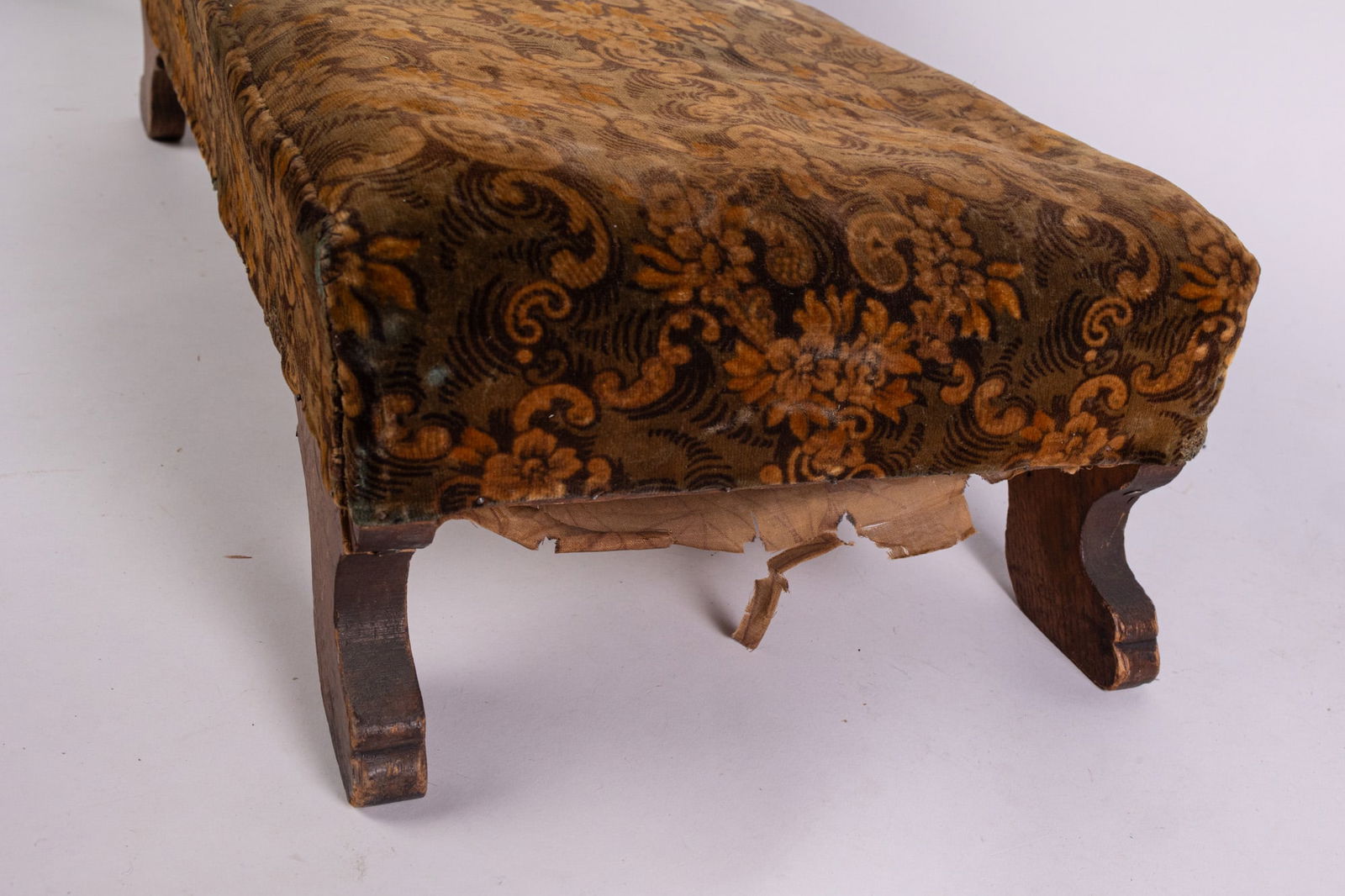 Antique Doll Sized Upholstered Chaise Lounge - 3